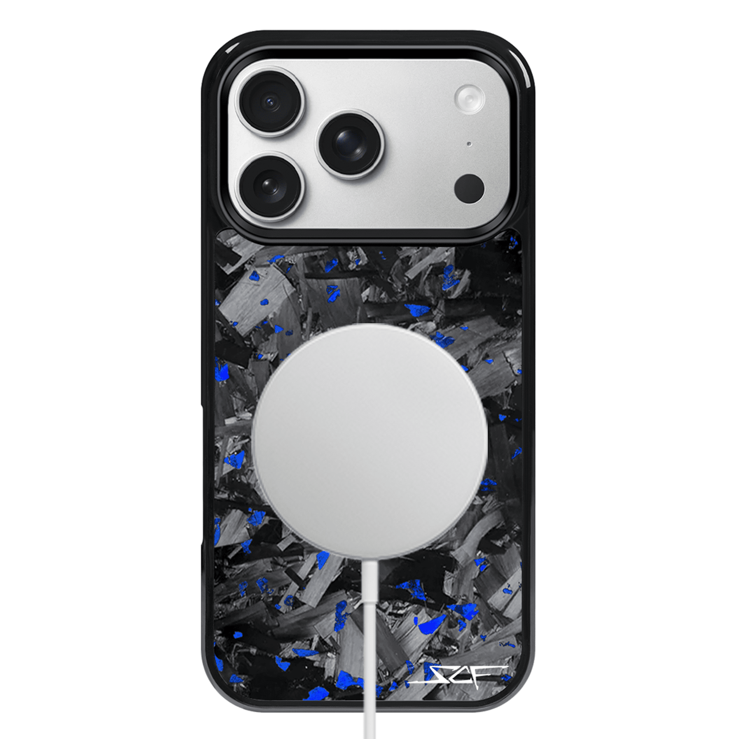 iPhone | Blue Flake Real Forged Chunk Carbon Fiber Phone Case | CLASSIC Series