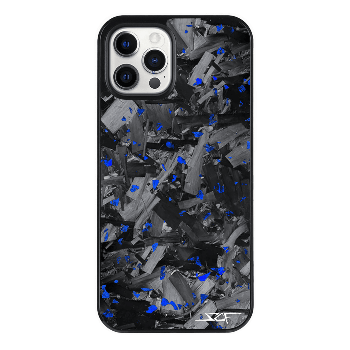 iPhone | Blue Flake Real Forged Chunk Carbon Fiber Phone Case | CLASSIC Series