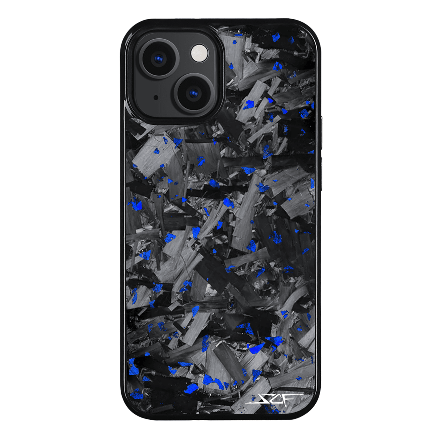 iPhone | Blue Flake Real Forged Chunk Carbon Fiber Phone Case | CLASSIC Series