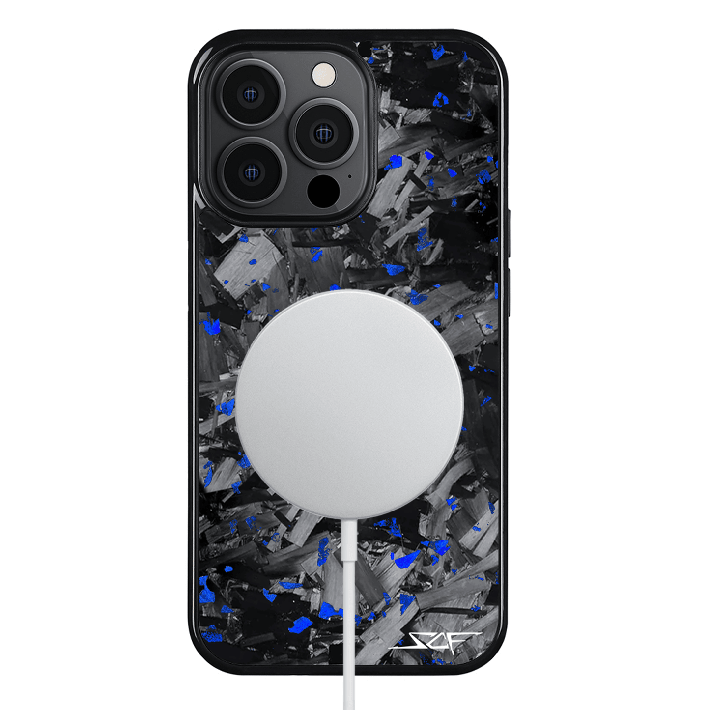 iPhone | Blue Flake Real Forged Chunk Carbon Fiber Phone Case | CLASSIC Series