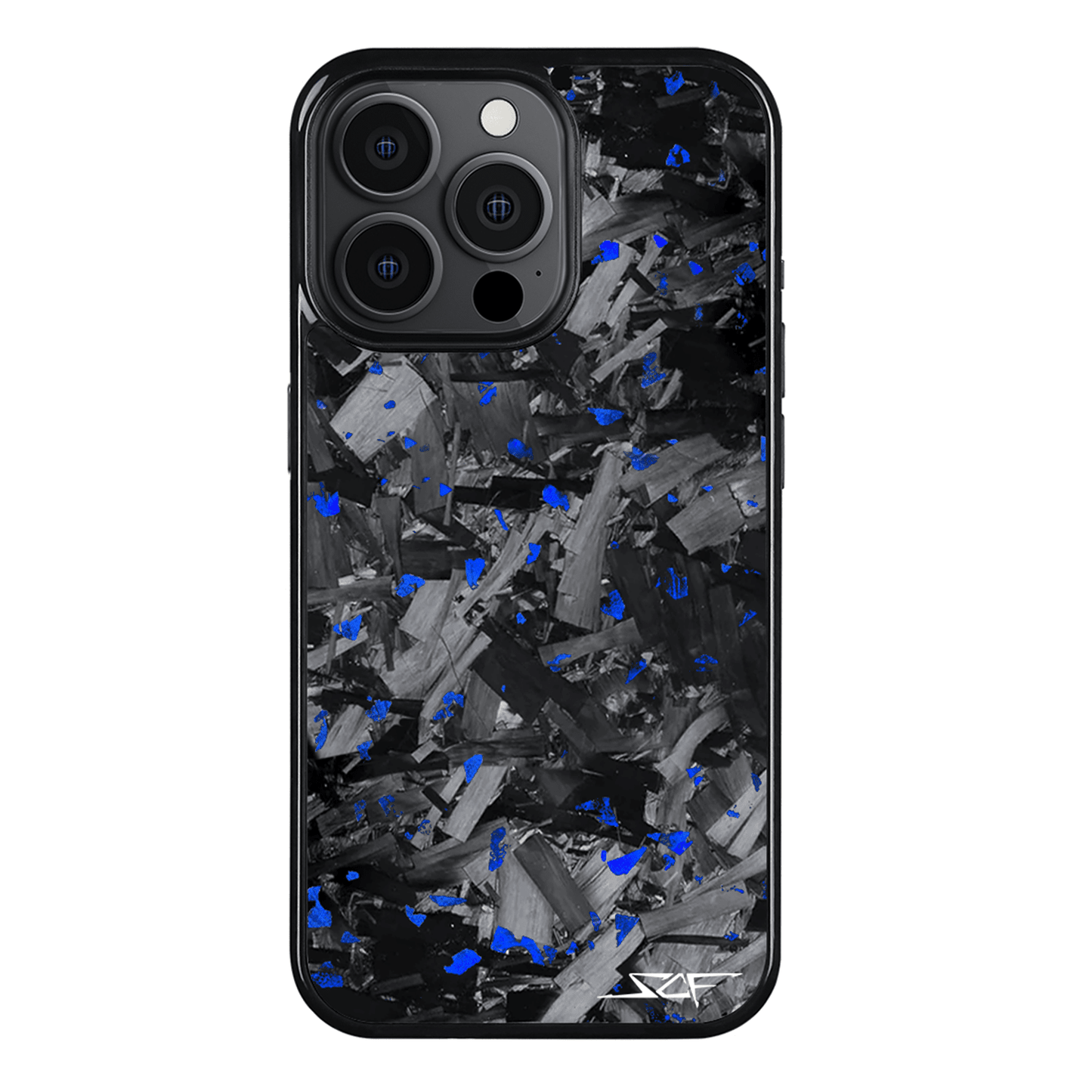 iPhone | Blue Flake Real Forged Chunk Carbon Fiber Phone Case | CLASSIC Series