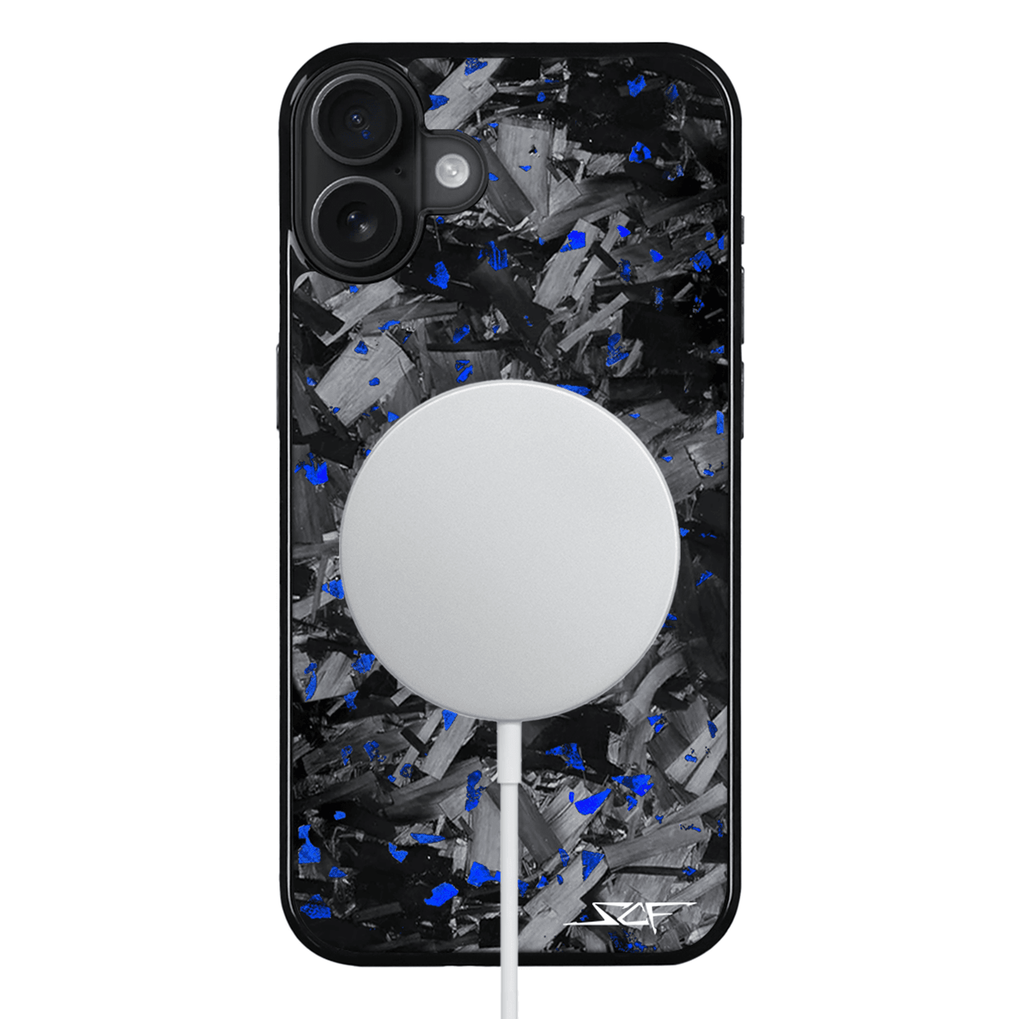 iPhone | Blue Flake Real Forged Chunk Carbon Fiber Phone Case | CLASSIC Series
