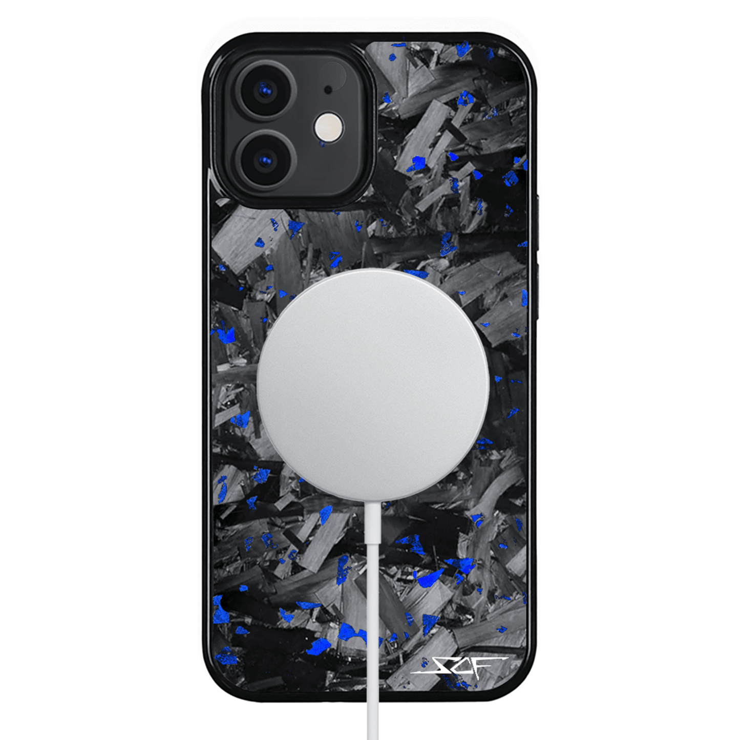 iPhone | Blue Flake Real Forged Chunk Carbon Fiber Phone Case | CLASSIC Series