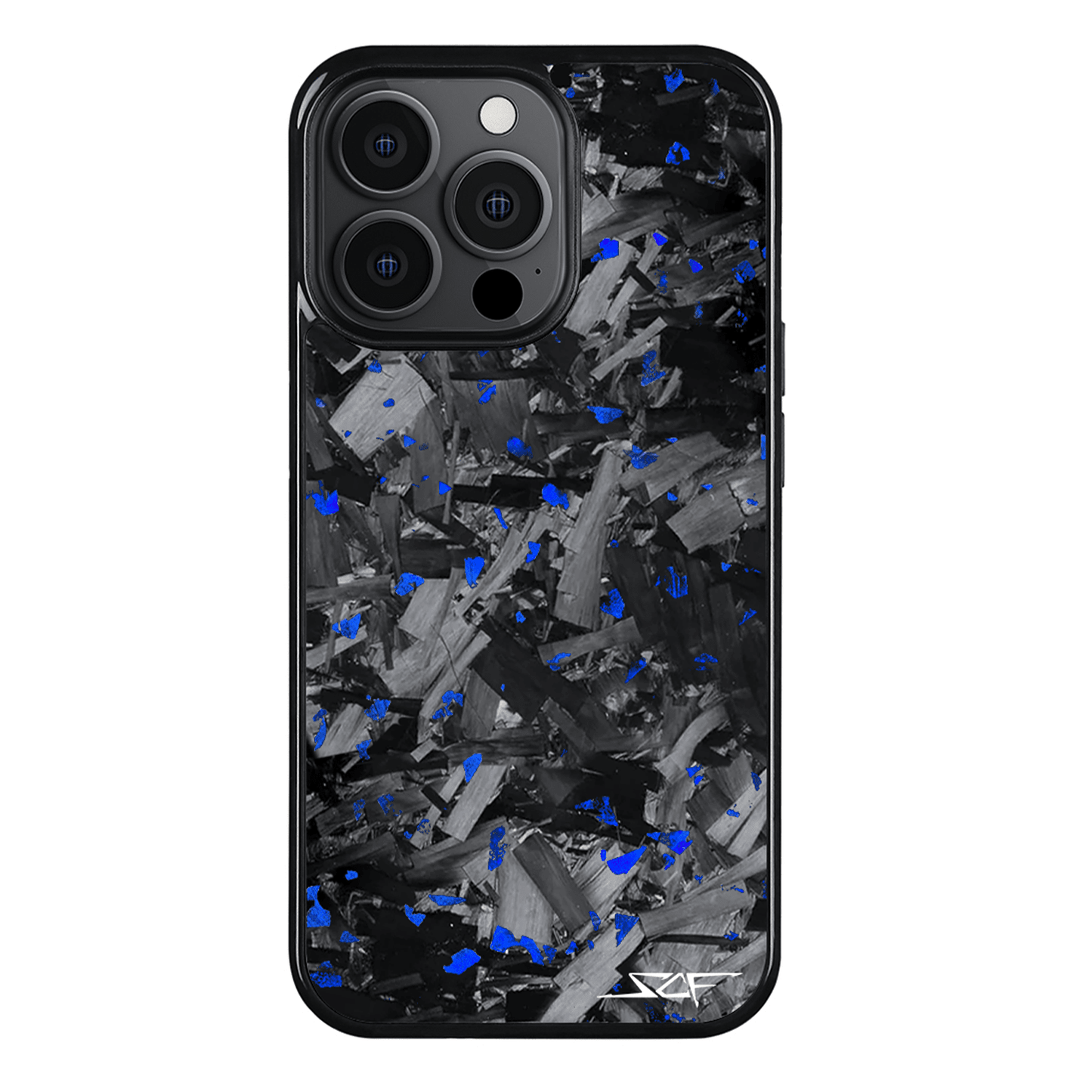 iPhone | Blue Flake Real Forged Chunk Carbon Fiber Phone Case | CLASSIC Series