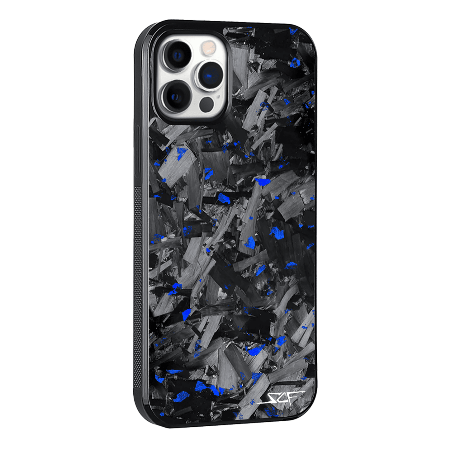 iPhone | Blue Flake Real Forged Chunk Carbon Fiber Phone Case | CLASSIC Series