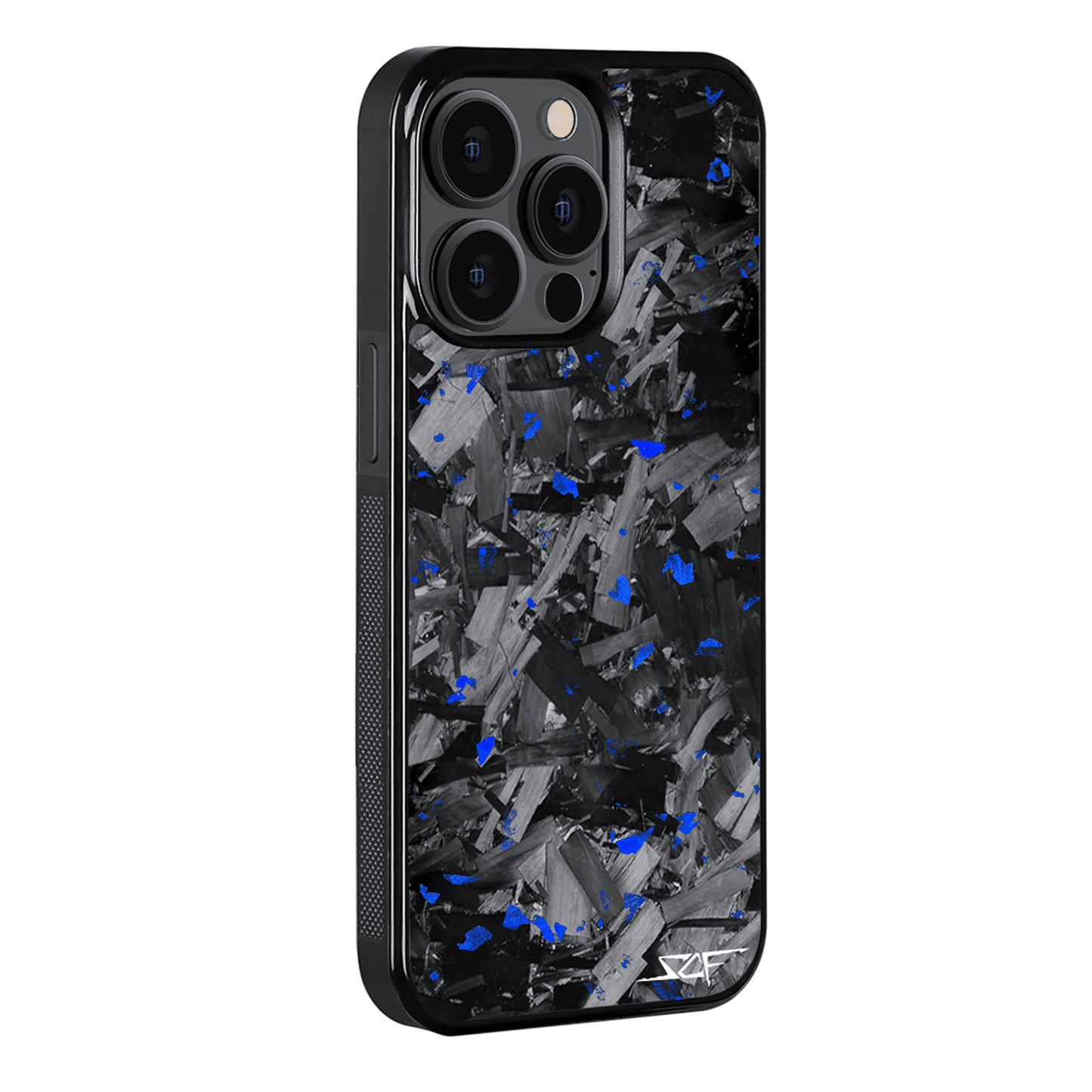 iPhone | Blue Flake Real Forged Chunk Carbon Fiber Phone Case | CLASSIC Series