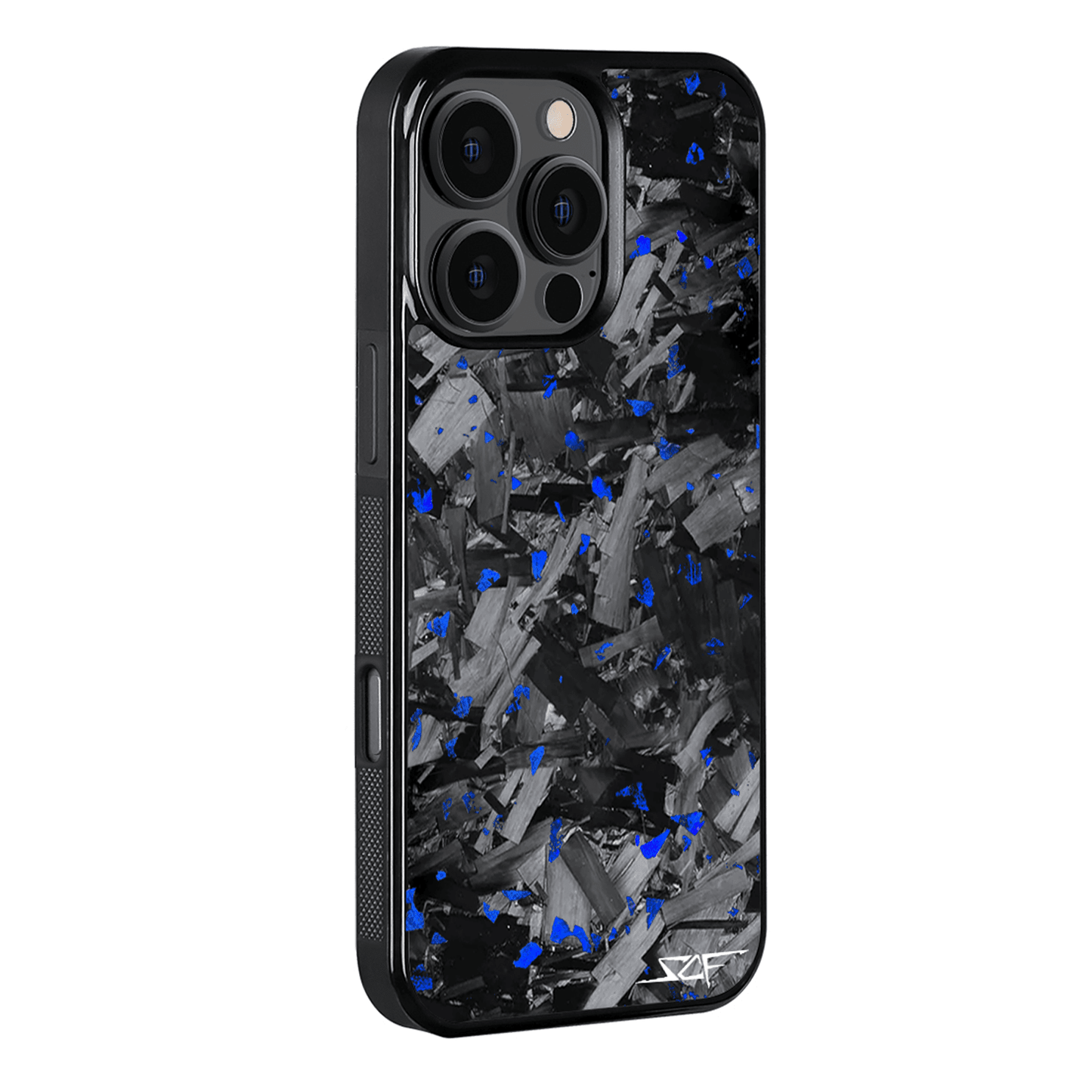 iPhone | Blue Flake Real Forged Chunk Carbon Fiber Phone Case | CLASSIC Series
