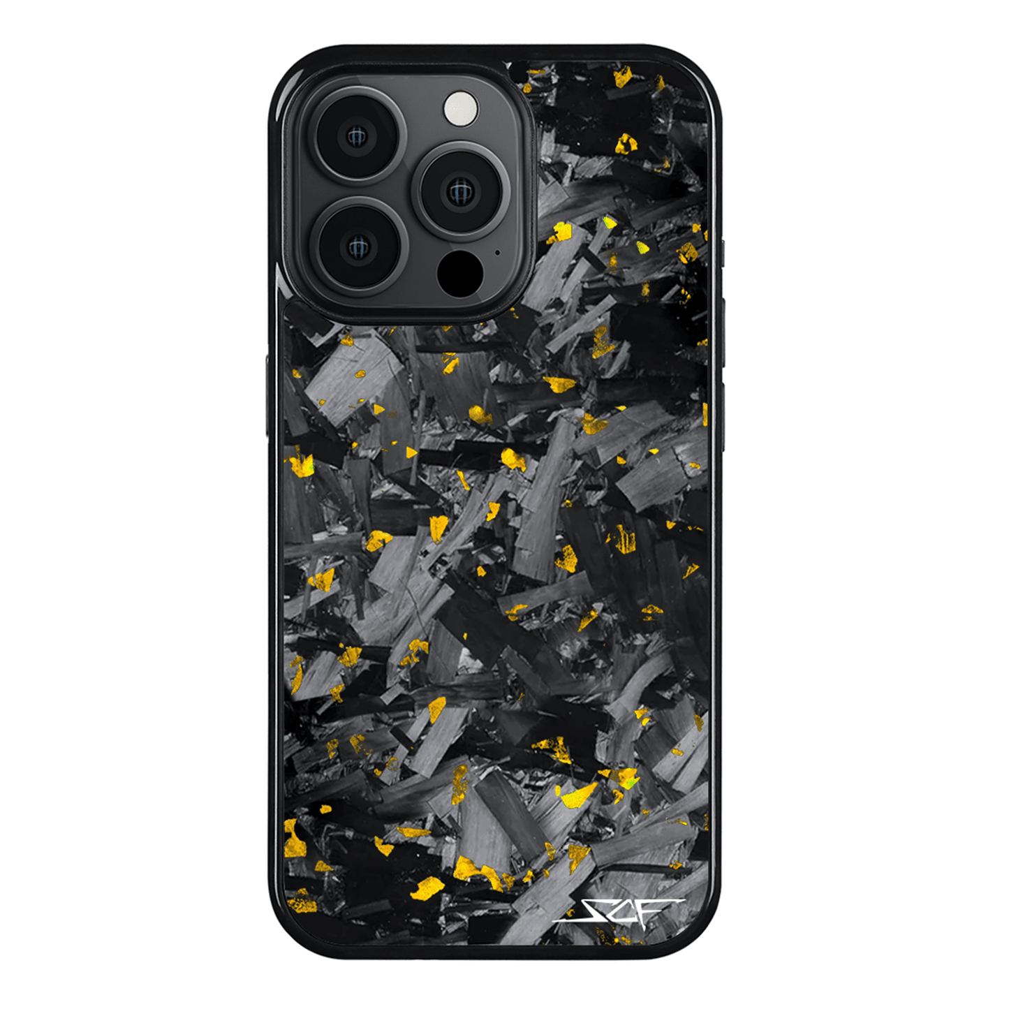iPhone | Gold Flake Real Forged Chunk Carbon Fiber Phone Case | CLASSIC Series