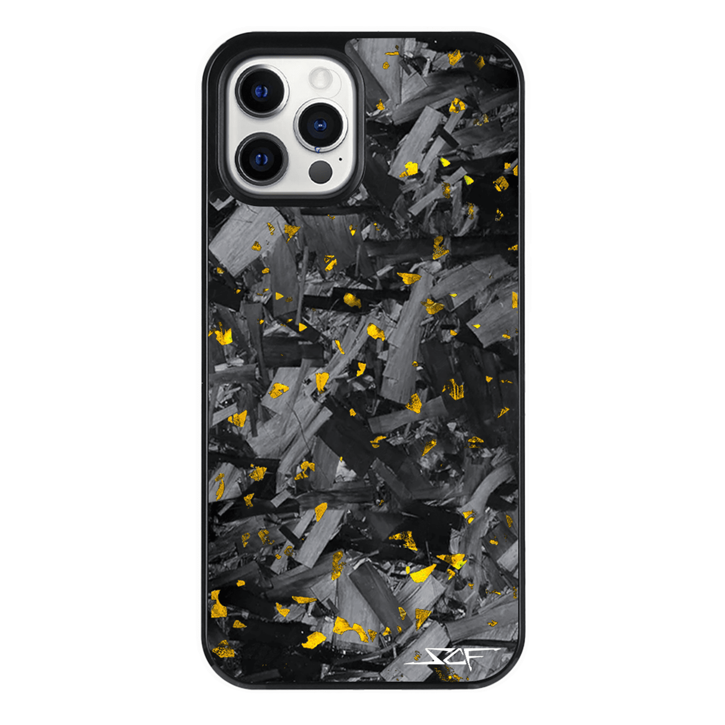 iPhone | Gold Flake Real Forged Chunk Carbon Fiber Phone Case | CLASSIC Series