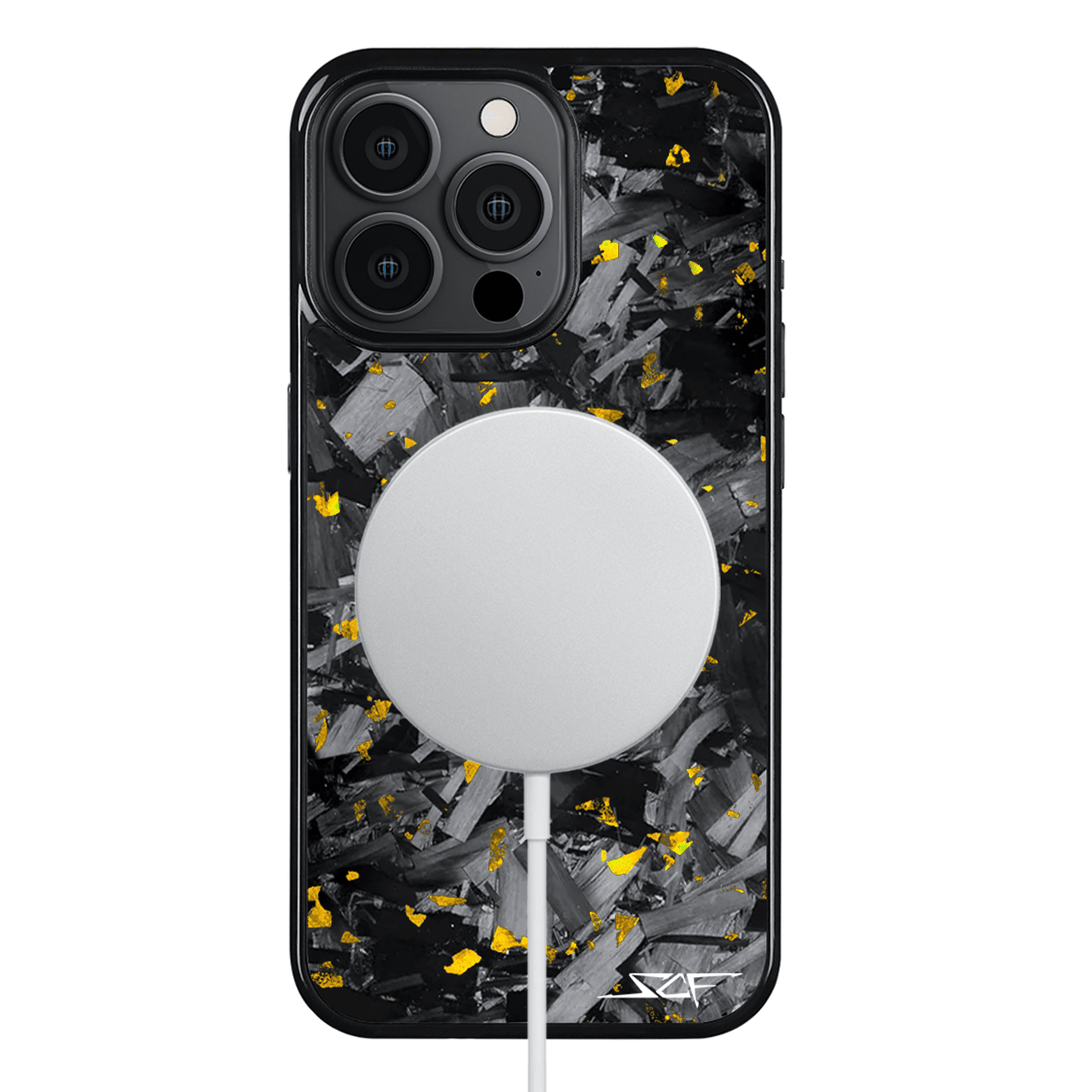iPhone | Gold Flake Real Forged Chunk Carbon Fiber Phone Case | CLASSIC Series