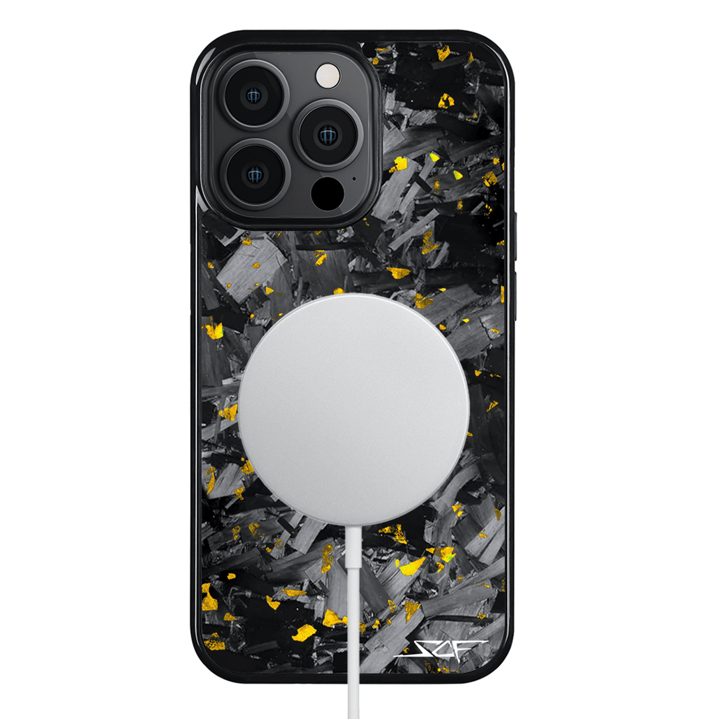 iPhone | Gold Flake Real Forged Chunk Carbon Fiber Phone Case | CLASSIC Series