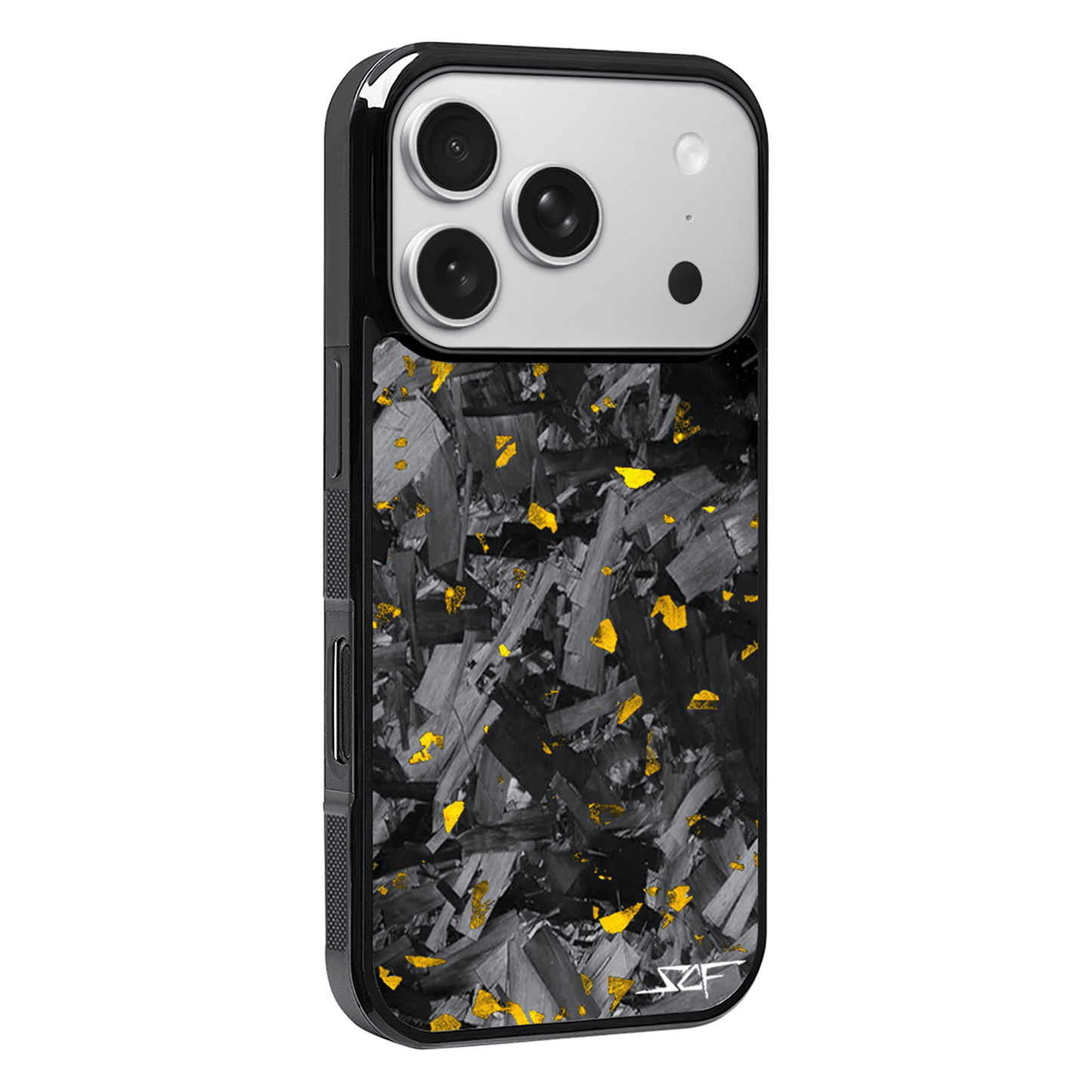 iPhone | Gold Flake Real Forged Chunk Carbon Fiber Phone Case | CLASSIC Series