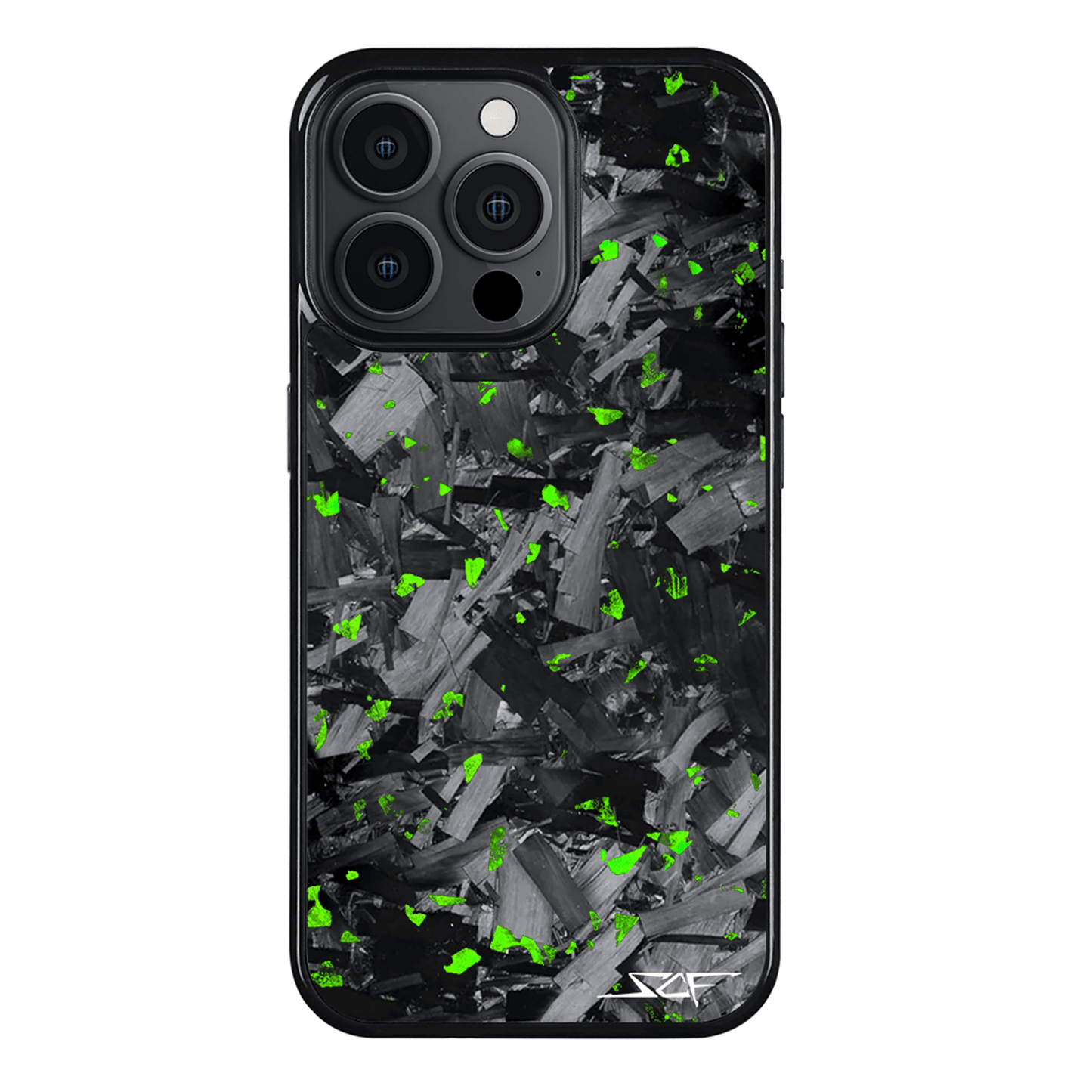 iPhone | Green Flake Real Forged Chunk Carbon Fiber Phone Case | CLASSIC Series