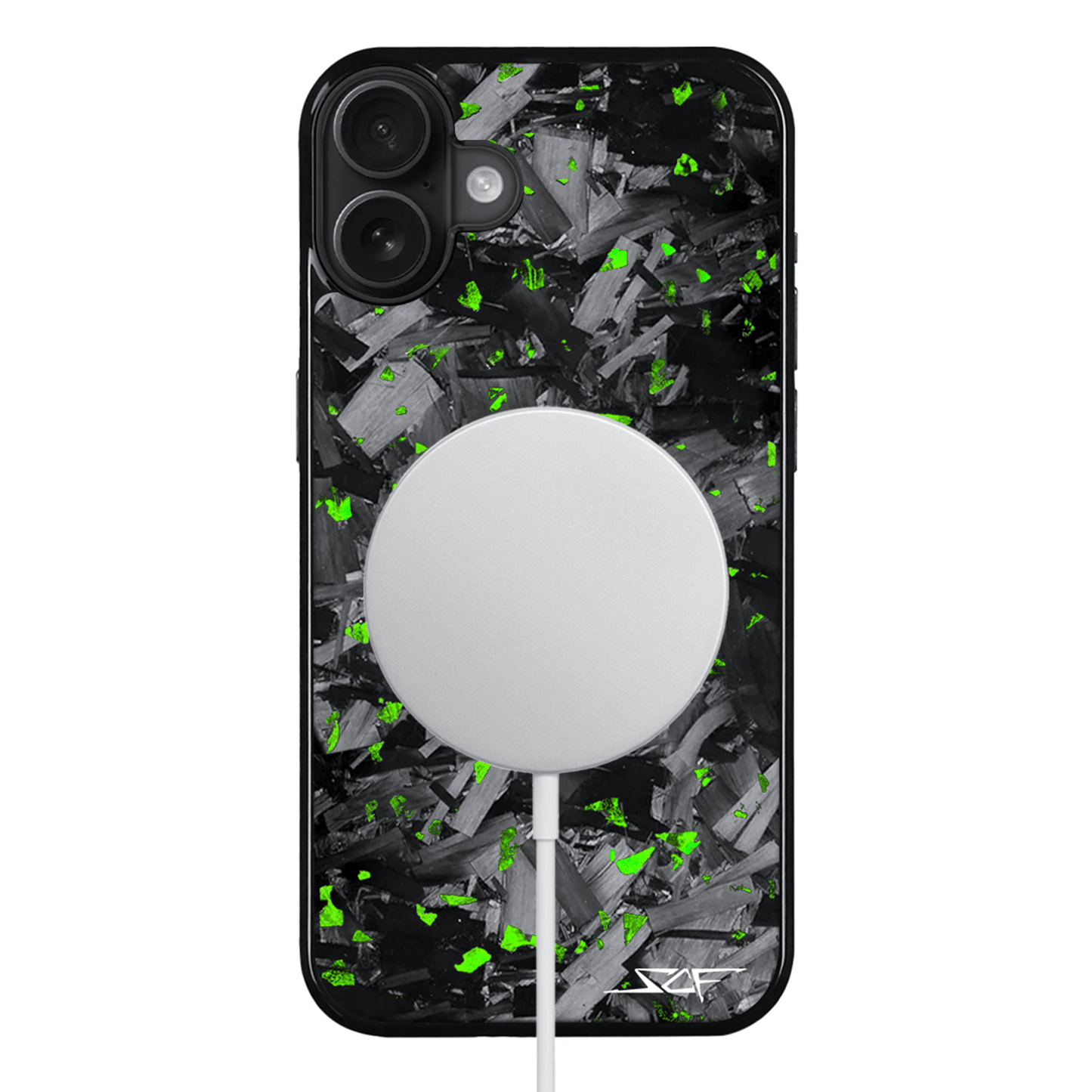 iPhone | Green Flake Real Forged Chunk Carbon Fiber Phone Case | CLASSIC Series