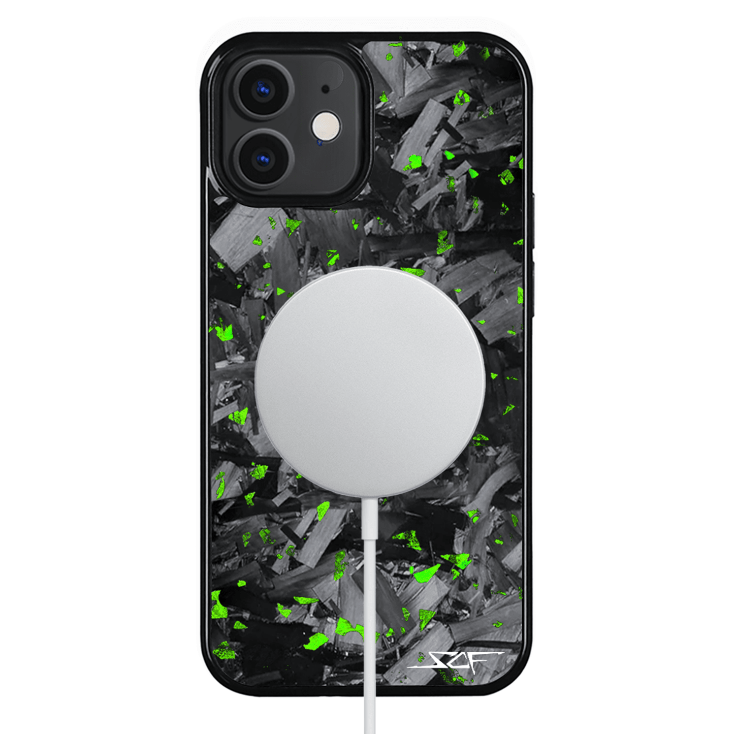 iPhone | Green Flake Real Forged Chunk Carbon Fiber Phone Case | CLASSIC Series