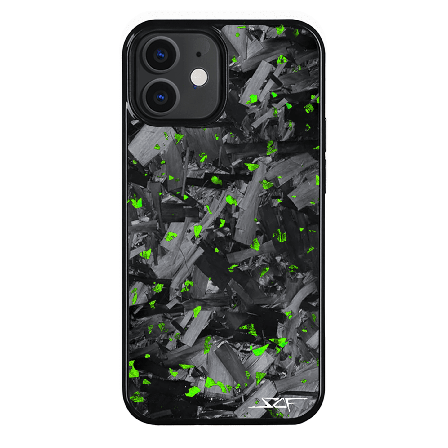 iPhone | Green Flake Real Forged Chunk Carbon Fiber Phone Case | CLASSIC Series