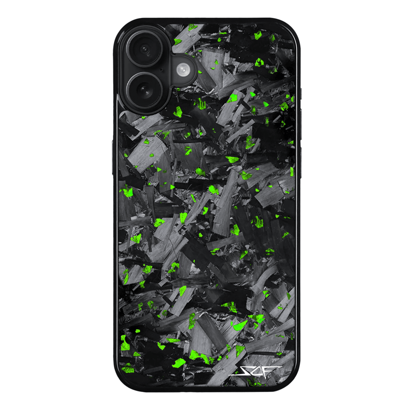 iPhone | Green Flake Real Forged Chunk Carbon Fiber Phone Case | CLASSIC Series