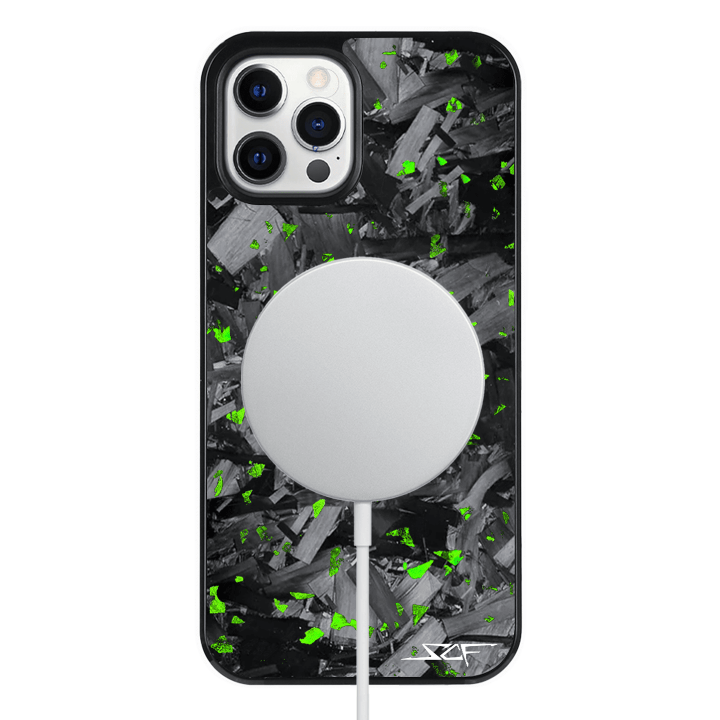iPhone | Green Flake Real Forged Chunk Carbon Fiber Phone Case | CLASSIC Series