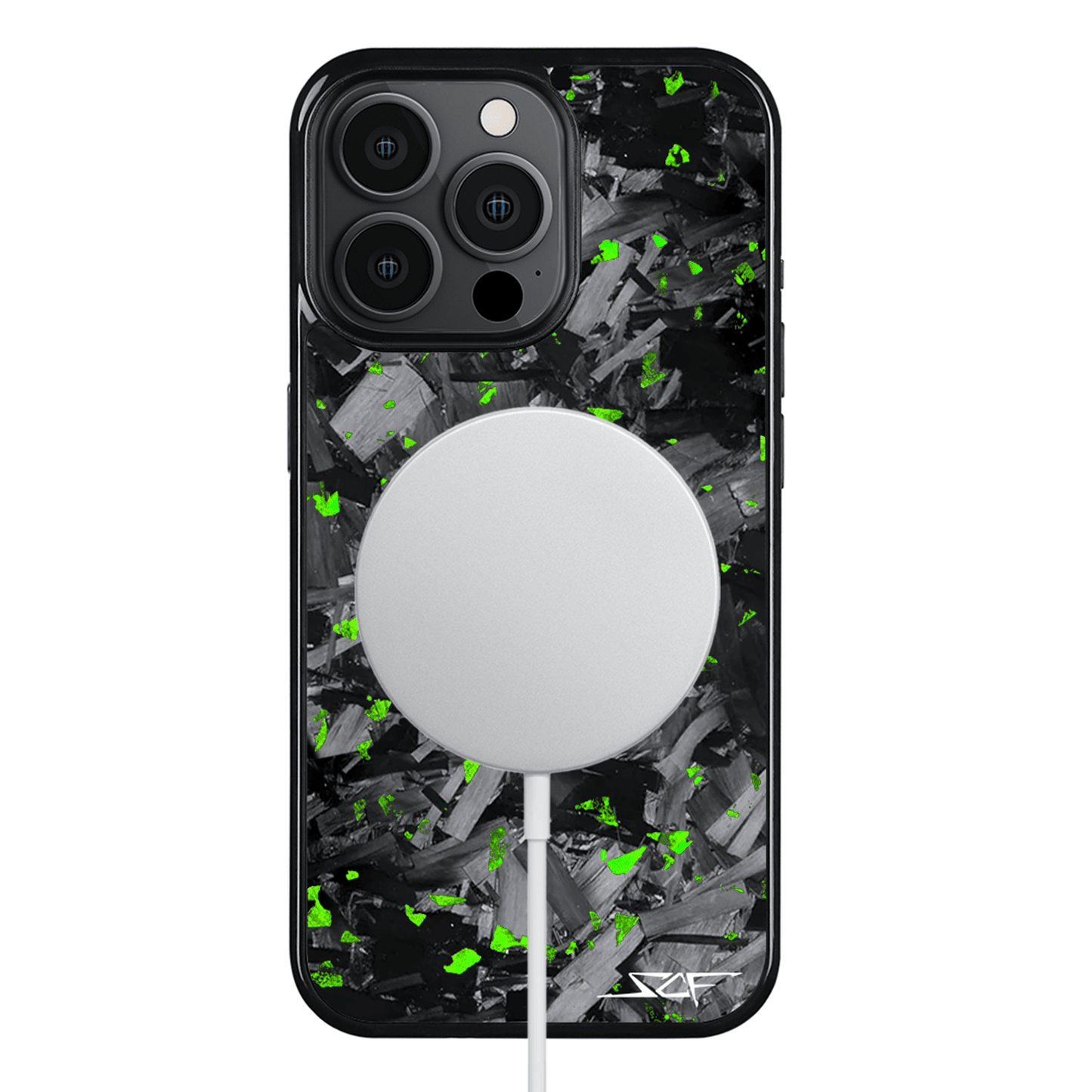 iPhone | Green Flake Real Forged Chunk Carbon Fiber Phone Case | CLASSIC Series