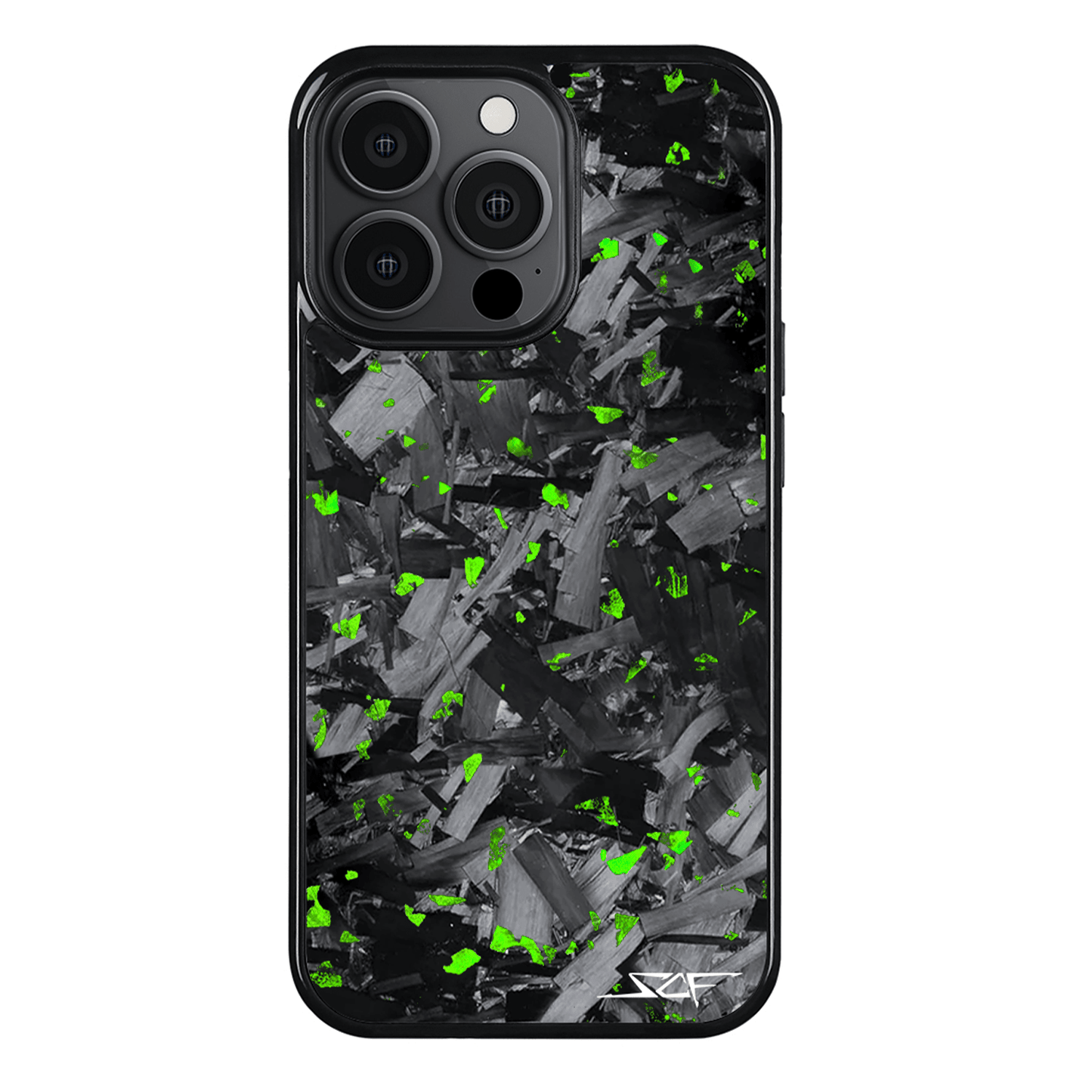 iPhone | Green Flake Real Forged Chunk Carbon Fiber Phone Case | CLASSIC Series