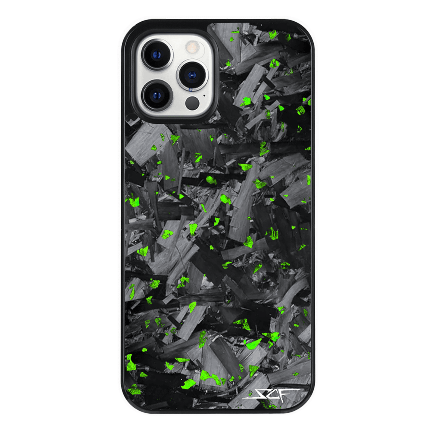 iPhone | Green Flake Real Forged Chunk Carbon Fiber Phone Case | CLASSIC Series