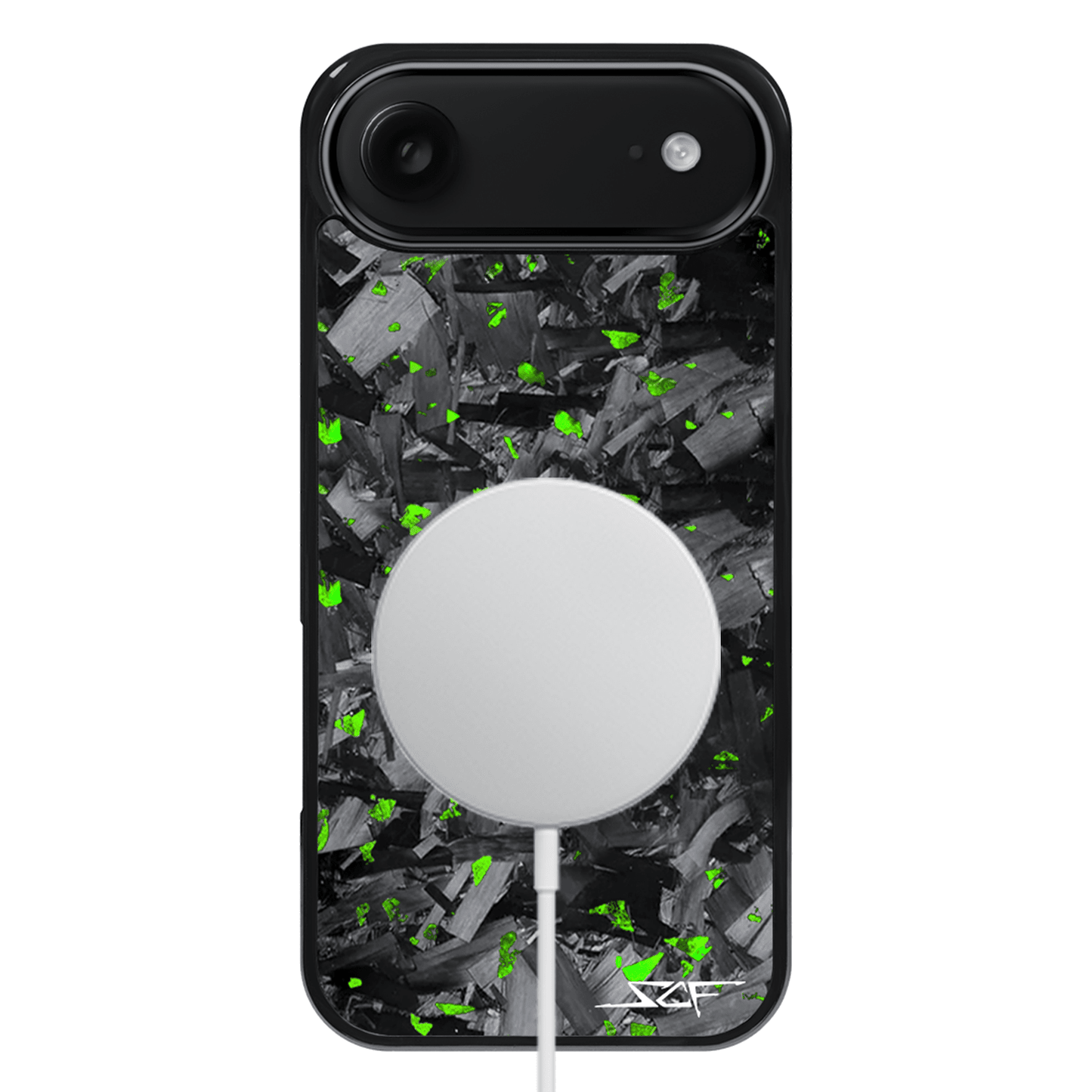 iPhone | Green Flake Real Forged Chunk Carbon Fiber Phone Case | CLASSIC Series