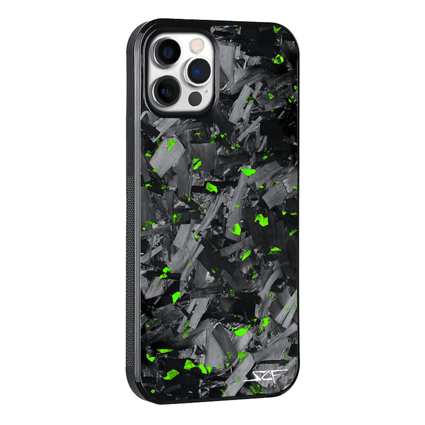 iPhone | Green Flake Real Forged Chunk Carbon Fiber Phone Case | CLASSIC Series