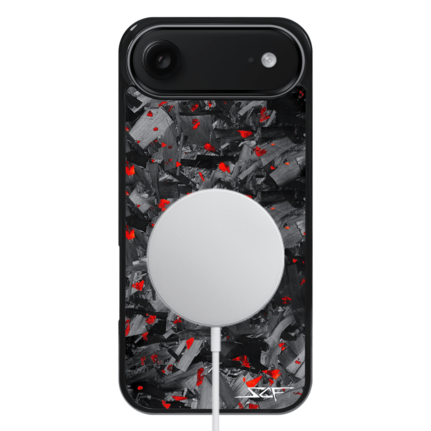 iPhone | Red Flake Real Forged Chunk Carbon Fiber Phone Case | CLASSIC Series