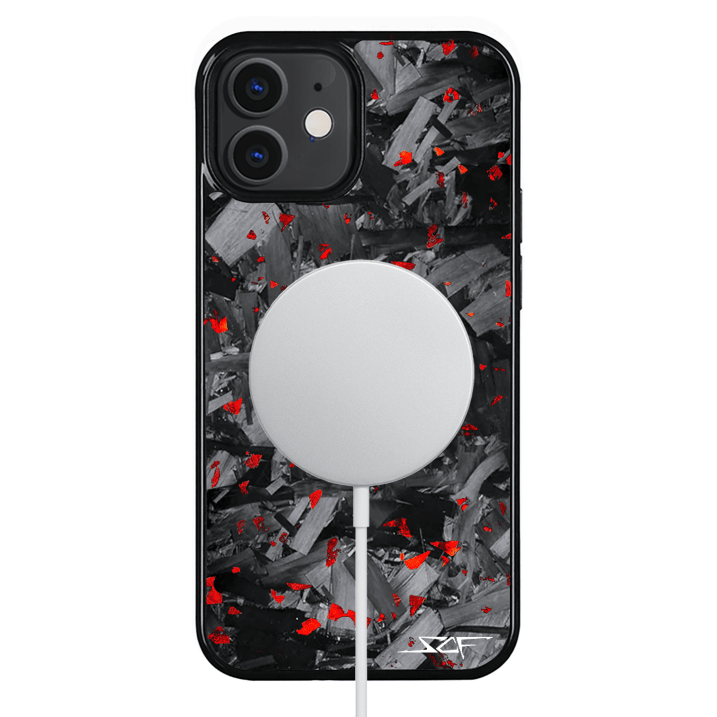 iPhone | Red Flake Real Forged Chunk Carbon Fiber Phone Case | CLASSIC Series
