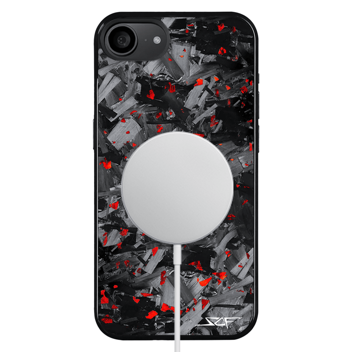 iPhone | Red Flake Real Forged Chunk Carbon Fiber Phone Case | CLASSIC Series