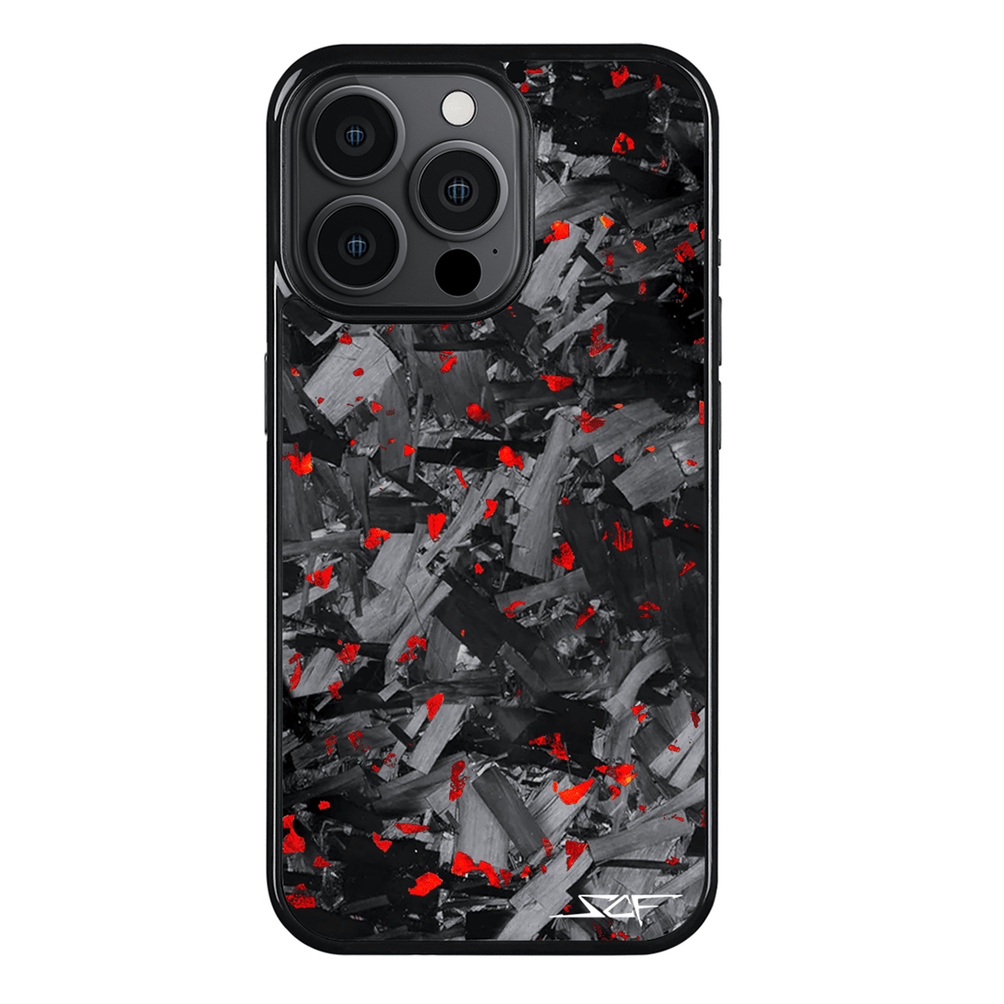 iPhone | Red Flake Real Forged Chunk Carbon Fiber Phone Case | CLASSIC Series