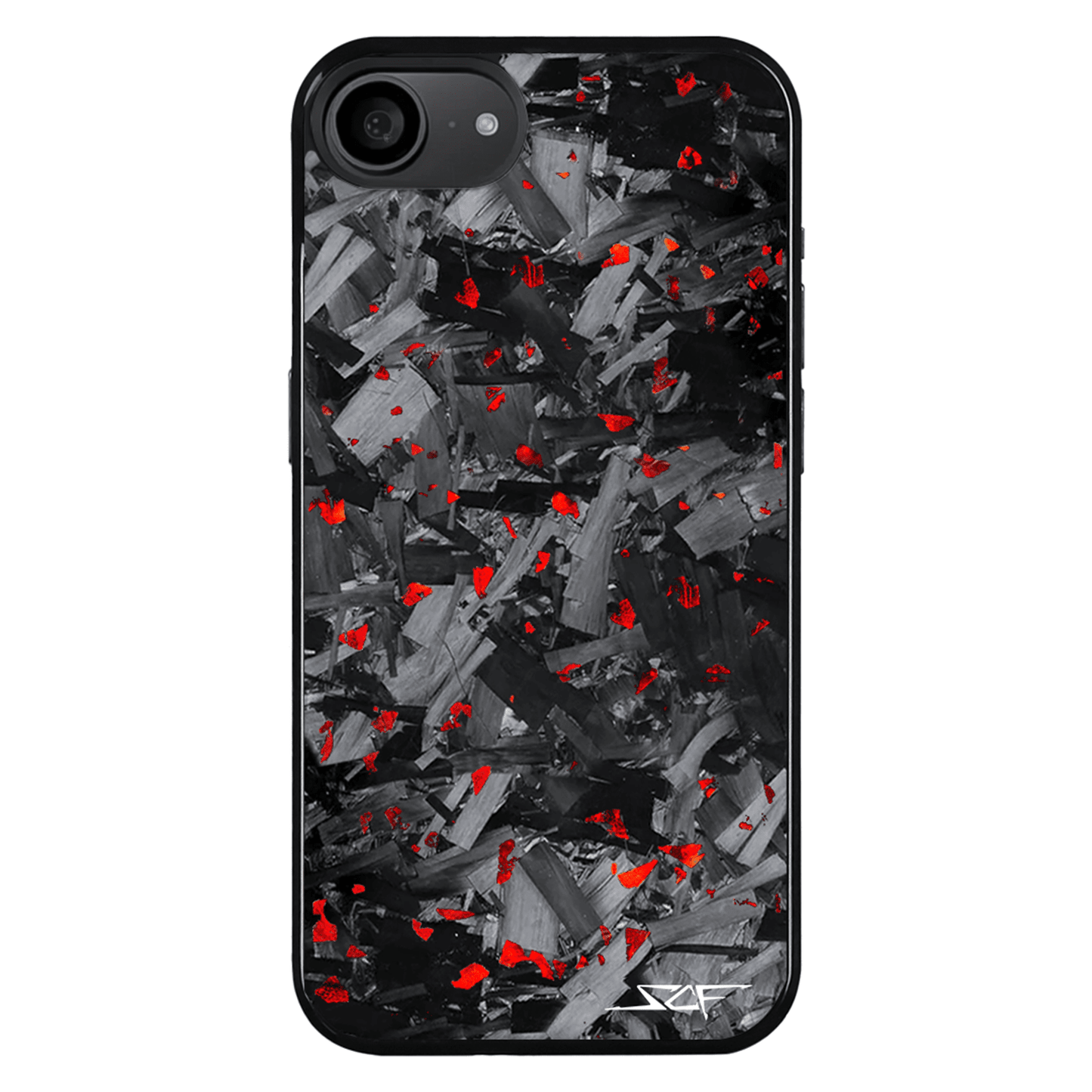 iPhone | Red Flake Real Forged Chunk Carbon Fiber Phone Case | CLASSIC Series