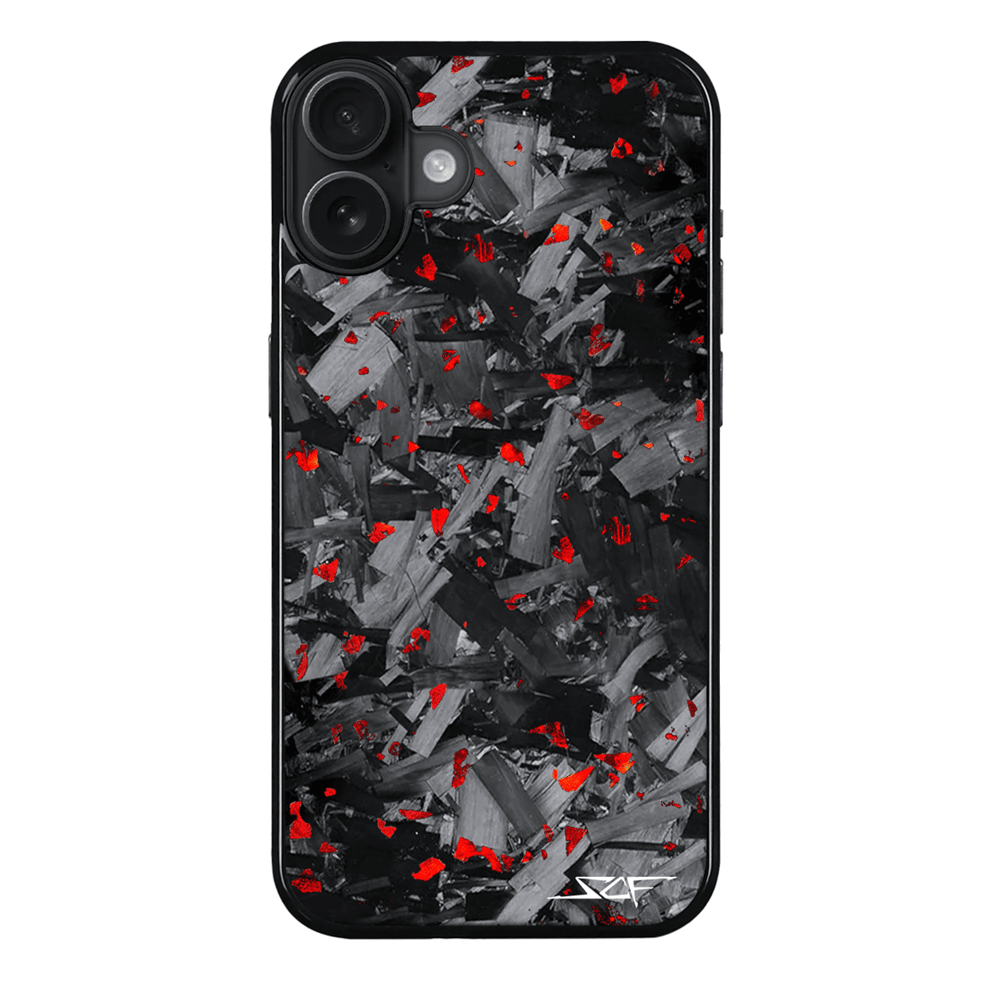 iPhone | Red Flake Real Forged Chunk Carbon Fiber Phone Case | CLASSIC Series