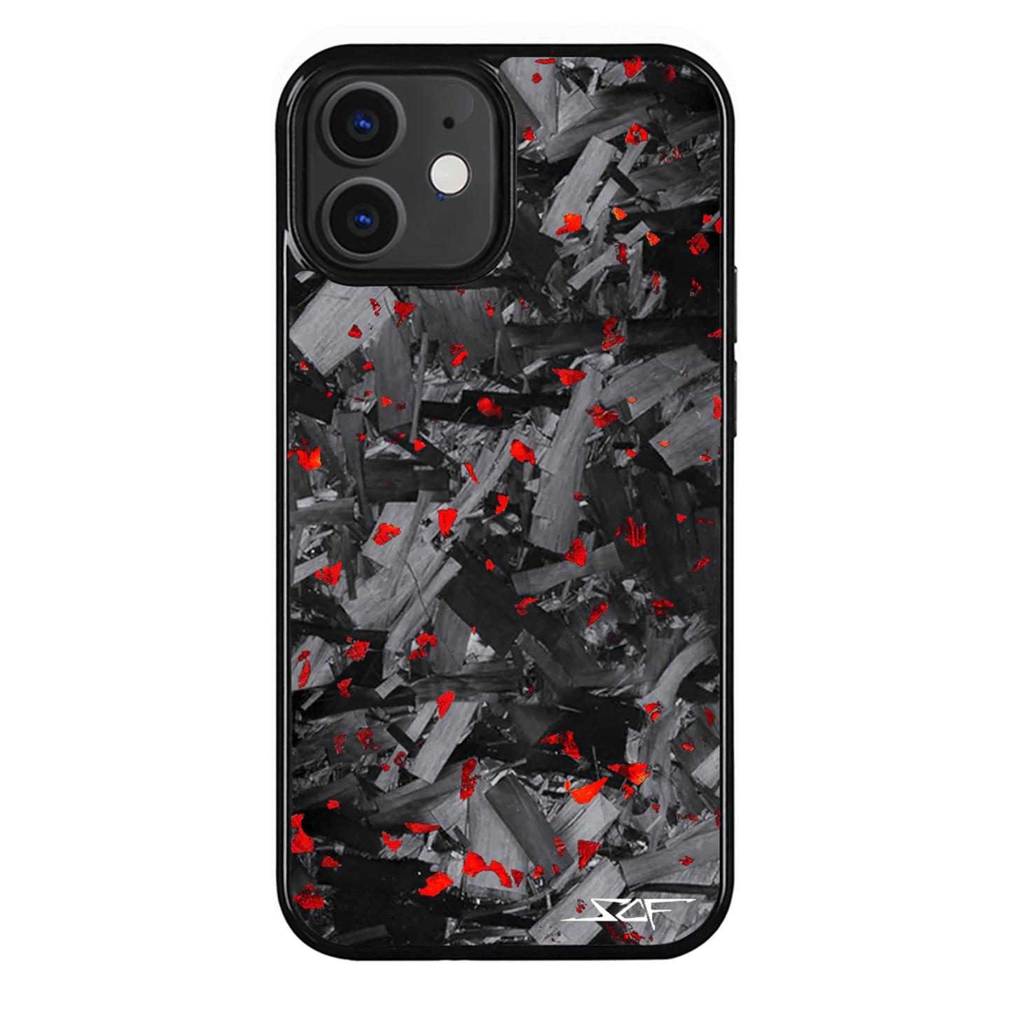 iPhone | Red Flake Real Forged Chunk Carbon Fiber Phone Case | CLASSIC Series