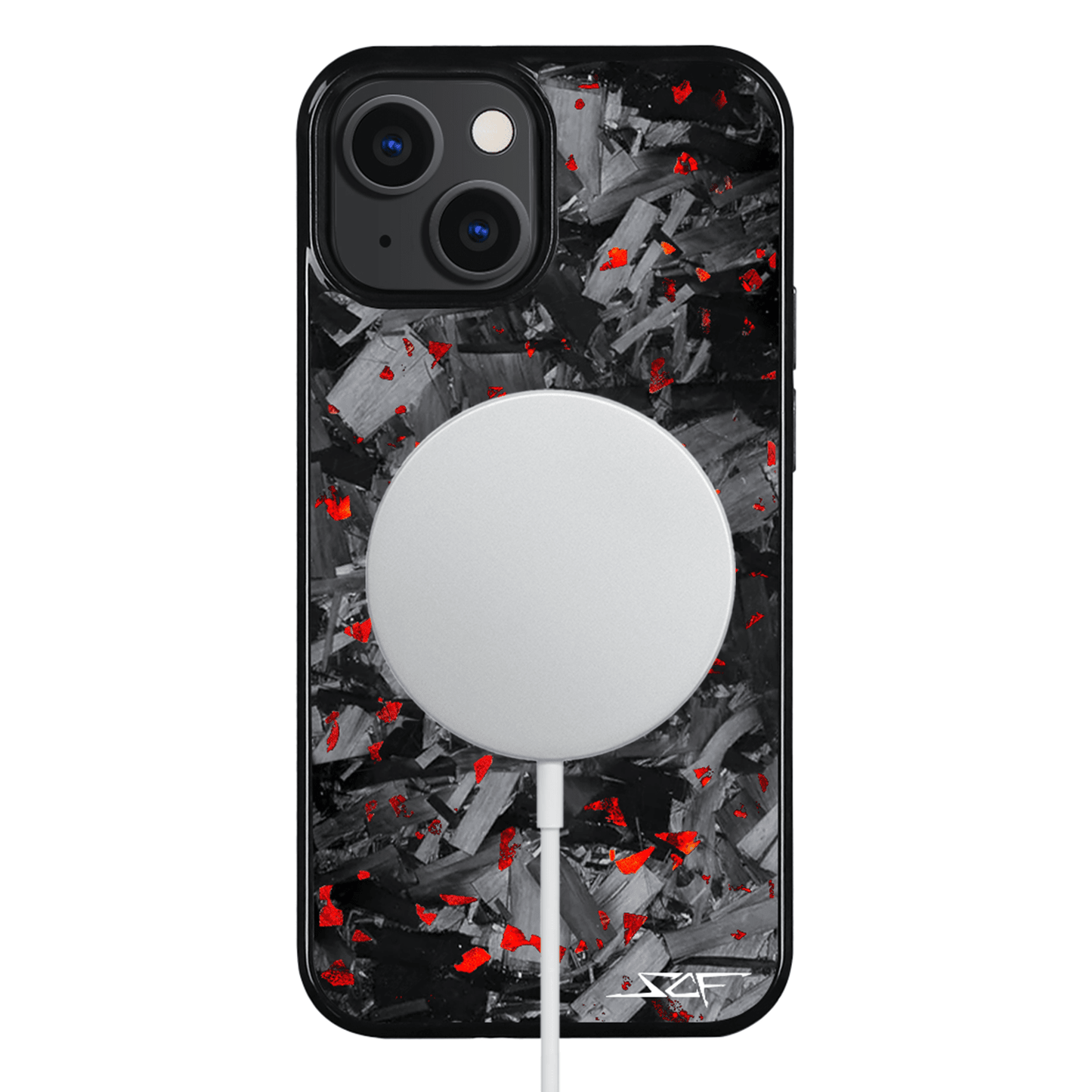 iPhone | Red Flake Real Forged Chunk Carbon Fiber Phone Case | CLASSIC Series