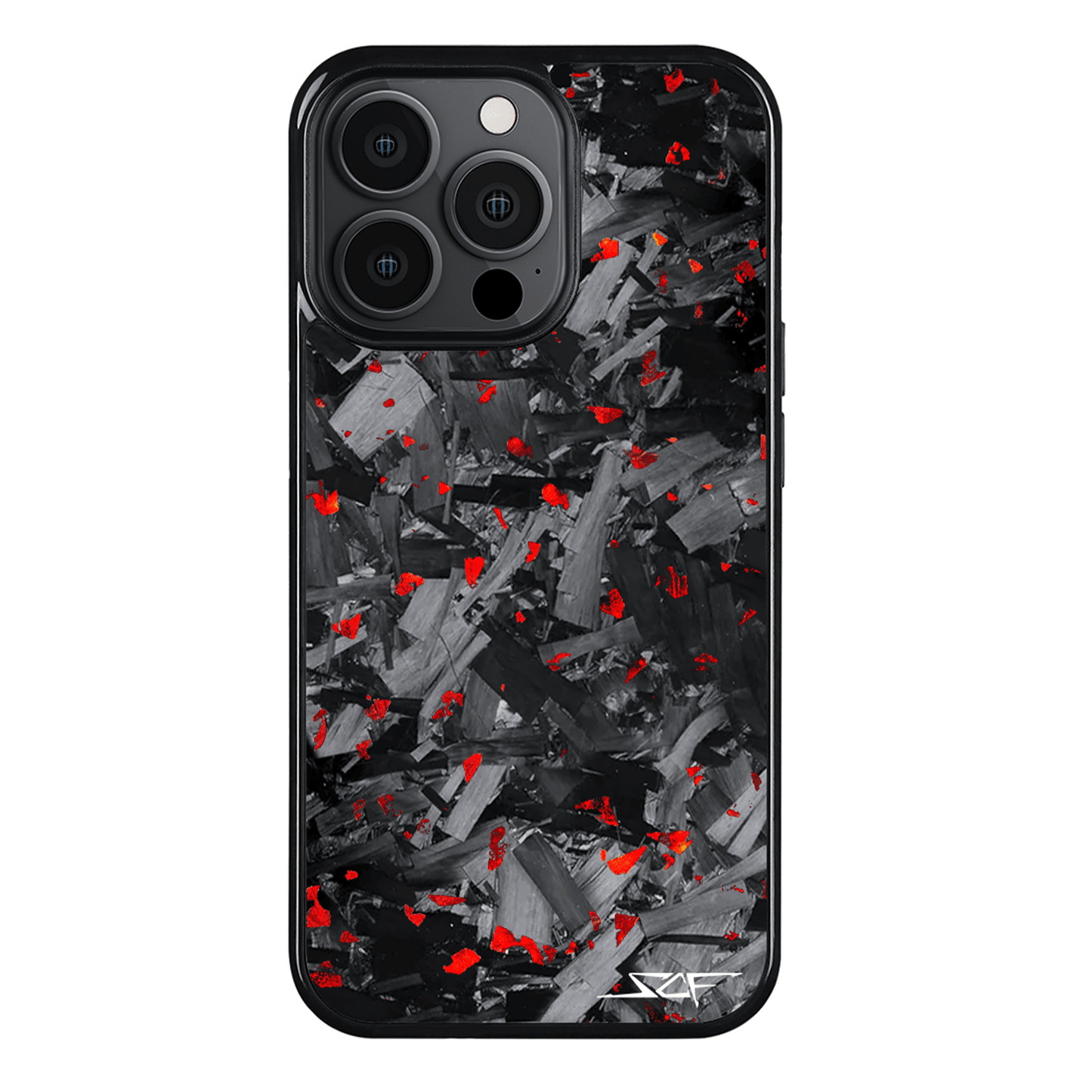 iPhone | Red Flake Real Forged Chunk Carbon Fiber Phone Case | CLASSIC Series