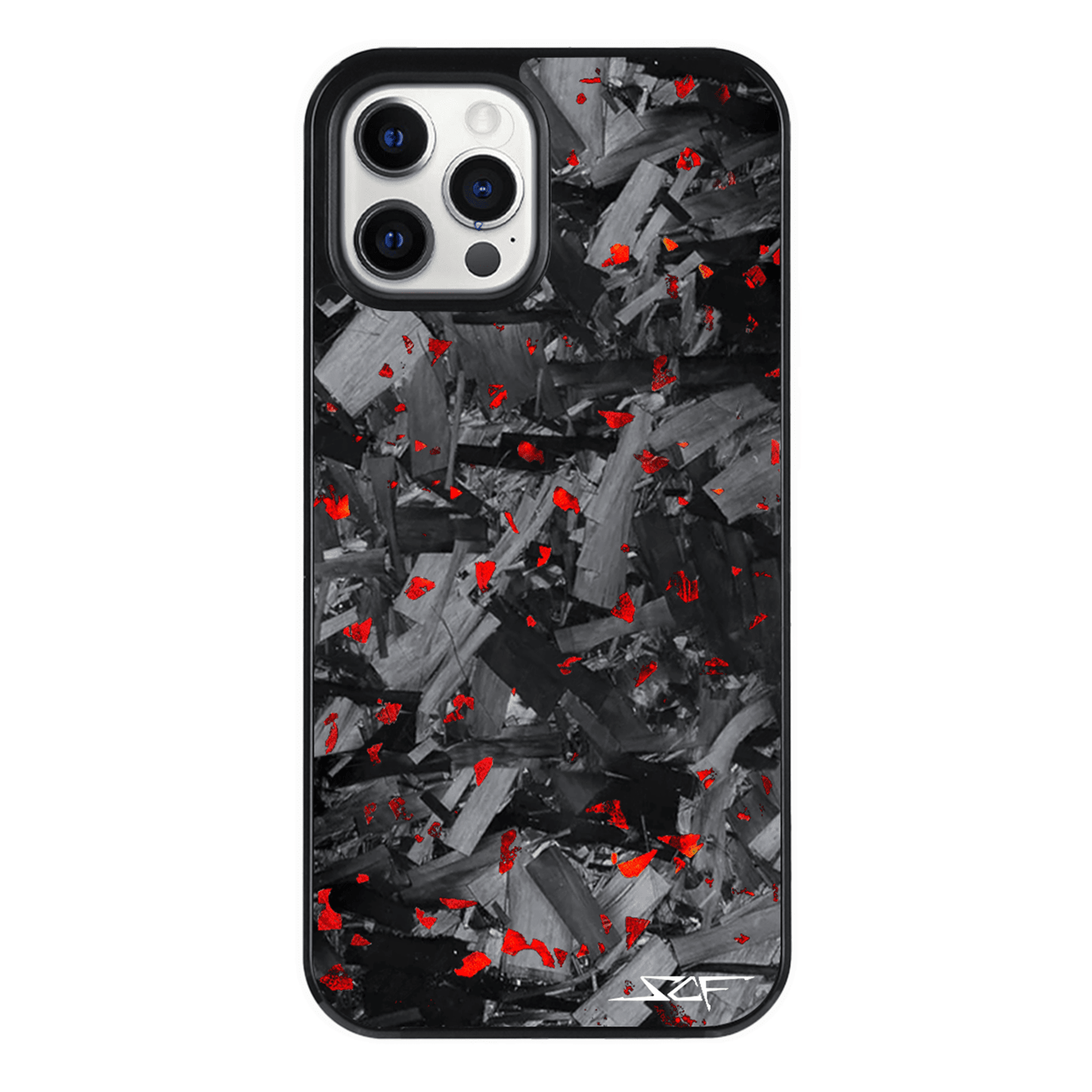 iPhone | Red Flake Real Forged Chunk Carbon Fiber Phone Case | CLASSIC Series