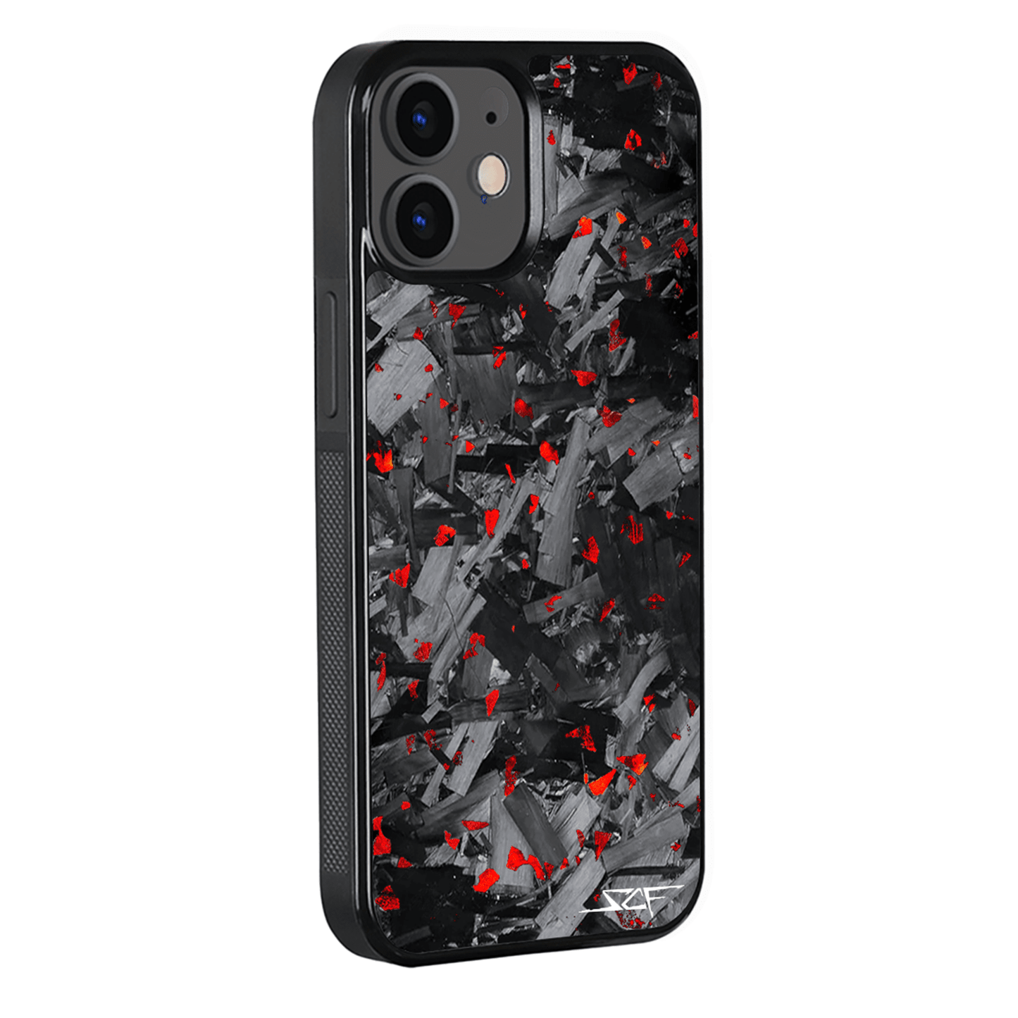 iPhone | Red Flake Real Forged Chunk Carbon Fiber Phone Case | CLASSIC Series