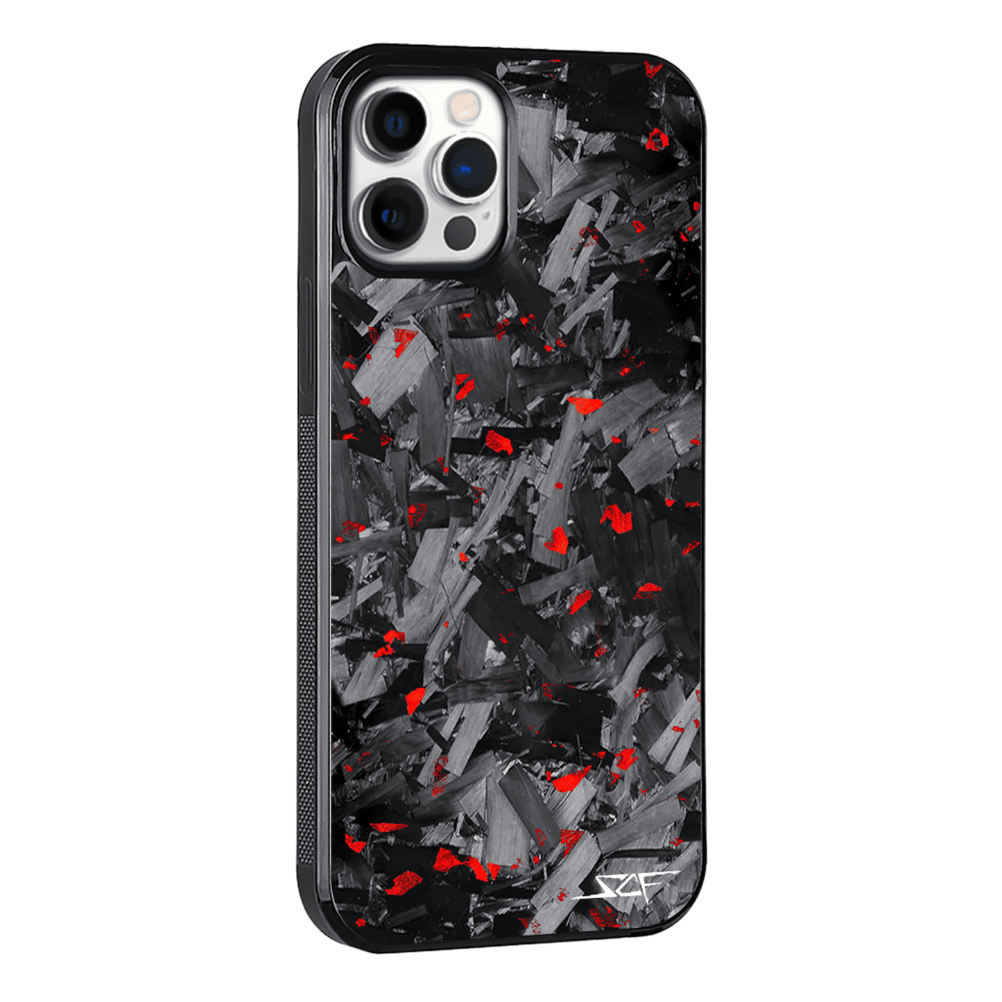 iPhone | Red Flake Real Forged Chunk Carbon Fiber Phone Case | CLASSIC Series