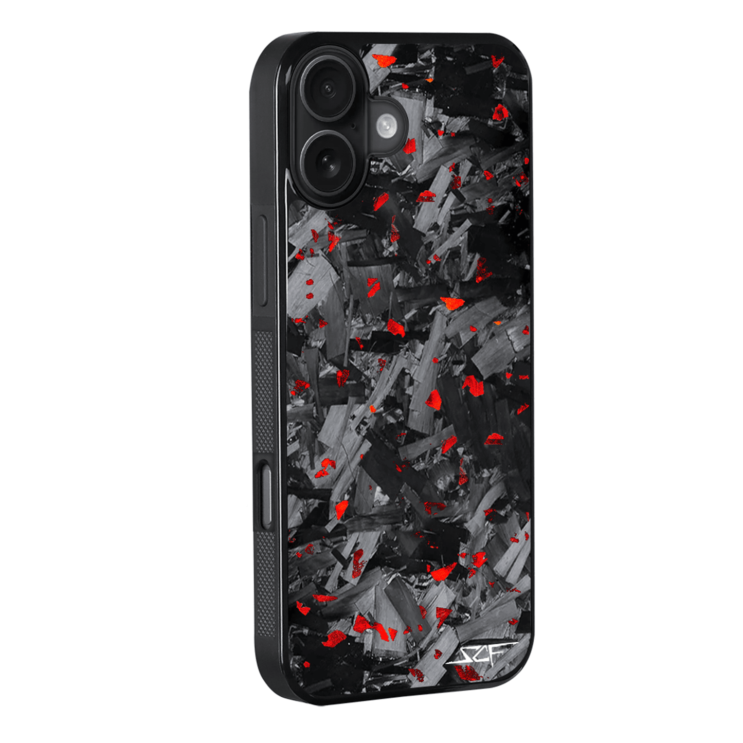 iPhone | Red Flake Real Forged Chunk Carbon Fiber Phone Case | CLASSIC Series