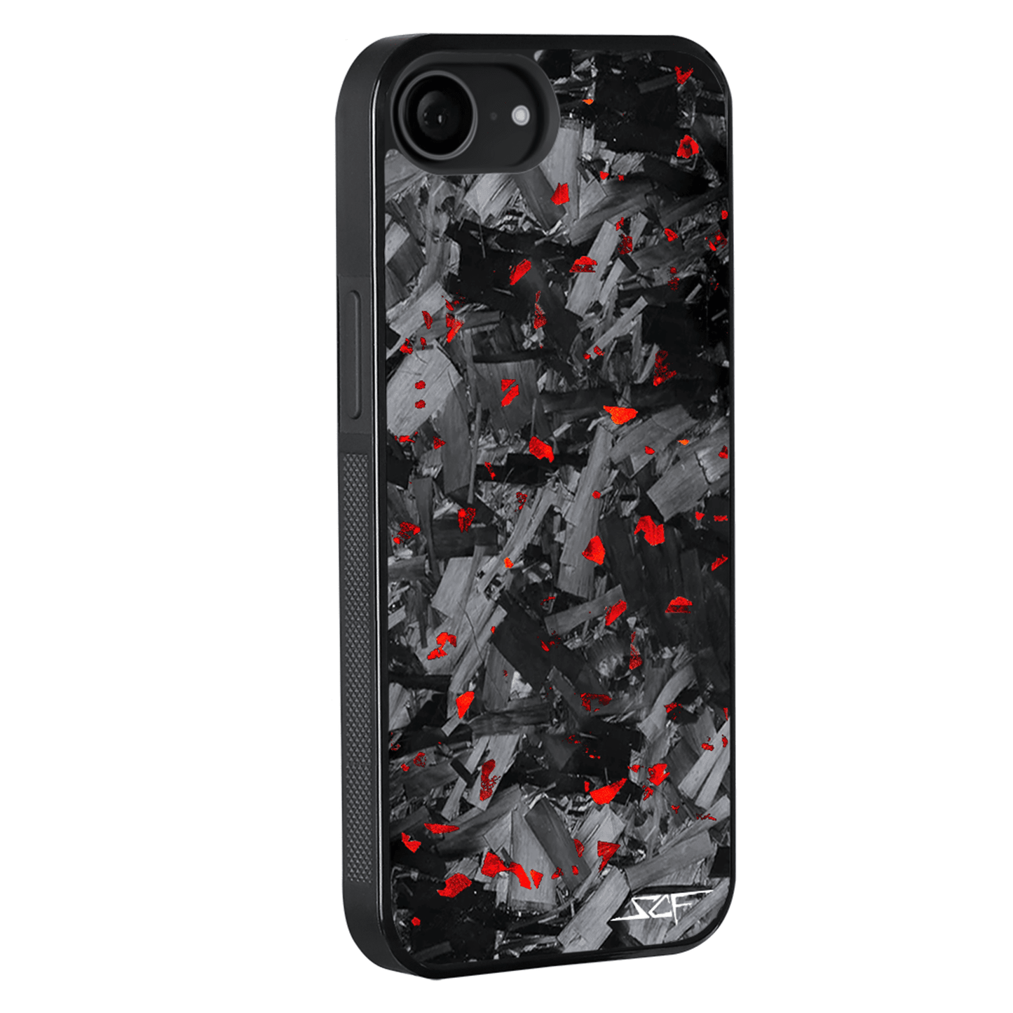 iPhone | Red Flake Real Forged Chunk Carbon Fiber Phone Case | CLASSIC Series