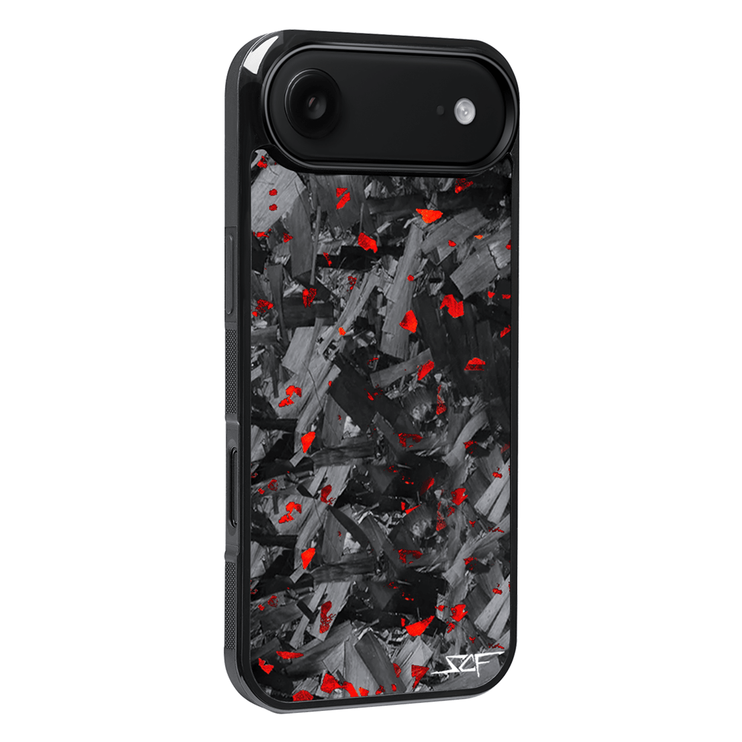 iPhone | Red Flake Real Forged Chunk Carbon Fiber Phone Case | CLASSIC Series