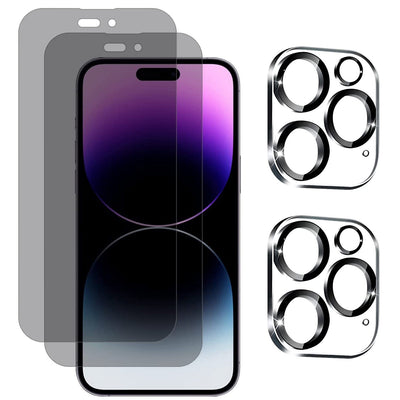 2Pcs Privacy Screen Protectors And 2Pcs Camera Lens by DirectDeals