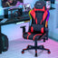 Gaming Chair Adjustable Swivel Computer Chair with Dynamic LED Lights-Red by DirectDeals
