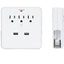 NEW! Classic Combo Wall Adapter W/3 AC Outlets W/Surge Protection And Dual USB Ports To Charge Your Gadgets Vista Shops