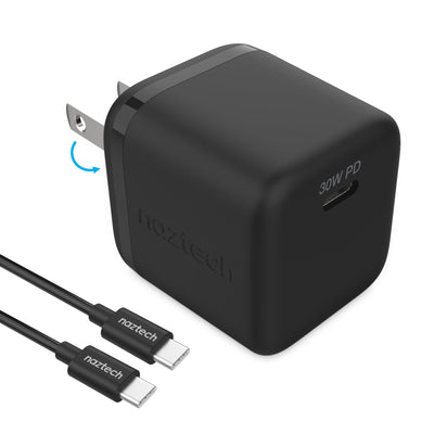 Naztech 30W PD Wall Charger + USB-C to USB-C Cable 6ft for Traveling by Jupiter Gear Home