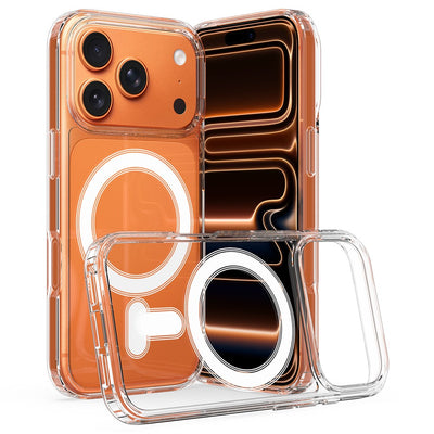For iPhone 17 Pro Clear Phone Case Compatible with MagSafe TPU+Acrylic Back Cover