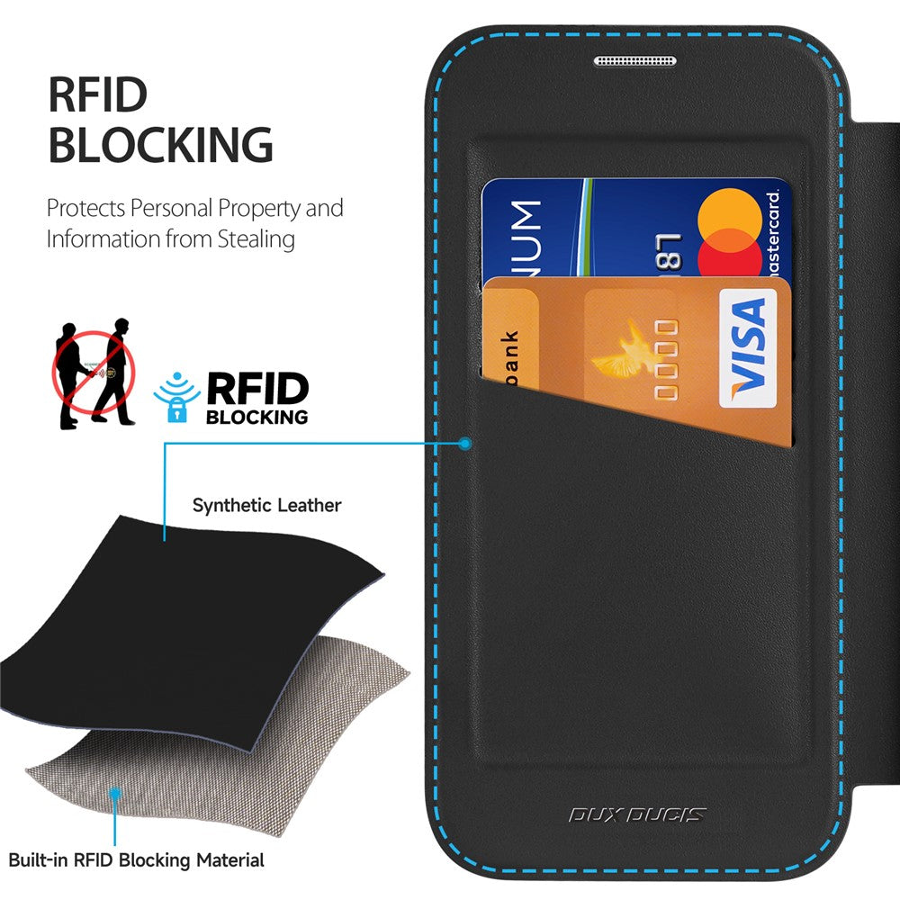 For iPhone 17 Leather Case DUX DUCIS Skin X Pro Series Flip Cover Compatible with MagSafe