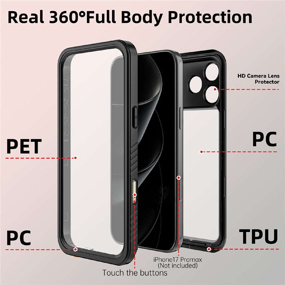 REDPEPPER FS  /  FM Series For iPhone 17 Pro Waterproof Case IP68 Shockproof Phone Cover