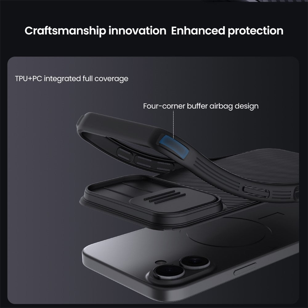 NILLKIN Camshield Pro for iPhone 17 Case Compatible with MagSafe TPU + PC Phone Cover with Slider Camera